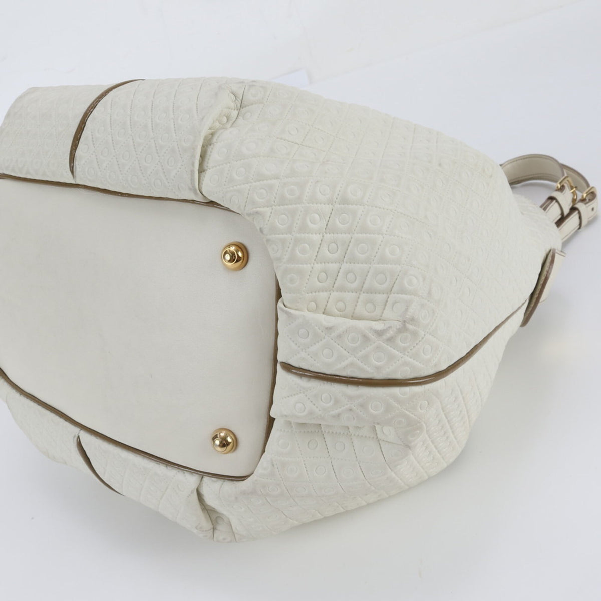 Tod's White Leather Handbag Shoulder Bag Tote Bag (Pre-Owned)