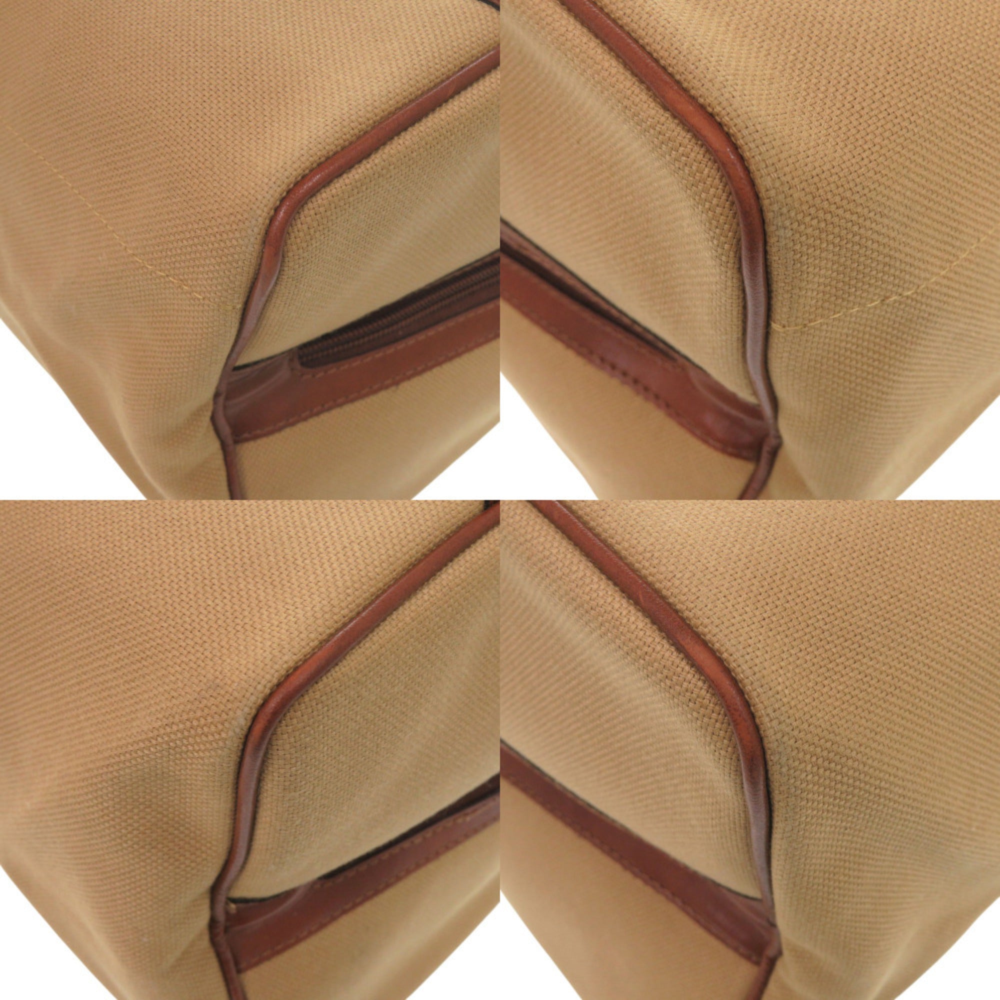 Yves Saint Laurent Brown Canvas Leather Boston Bag (Pre-Owned)