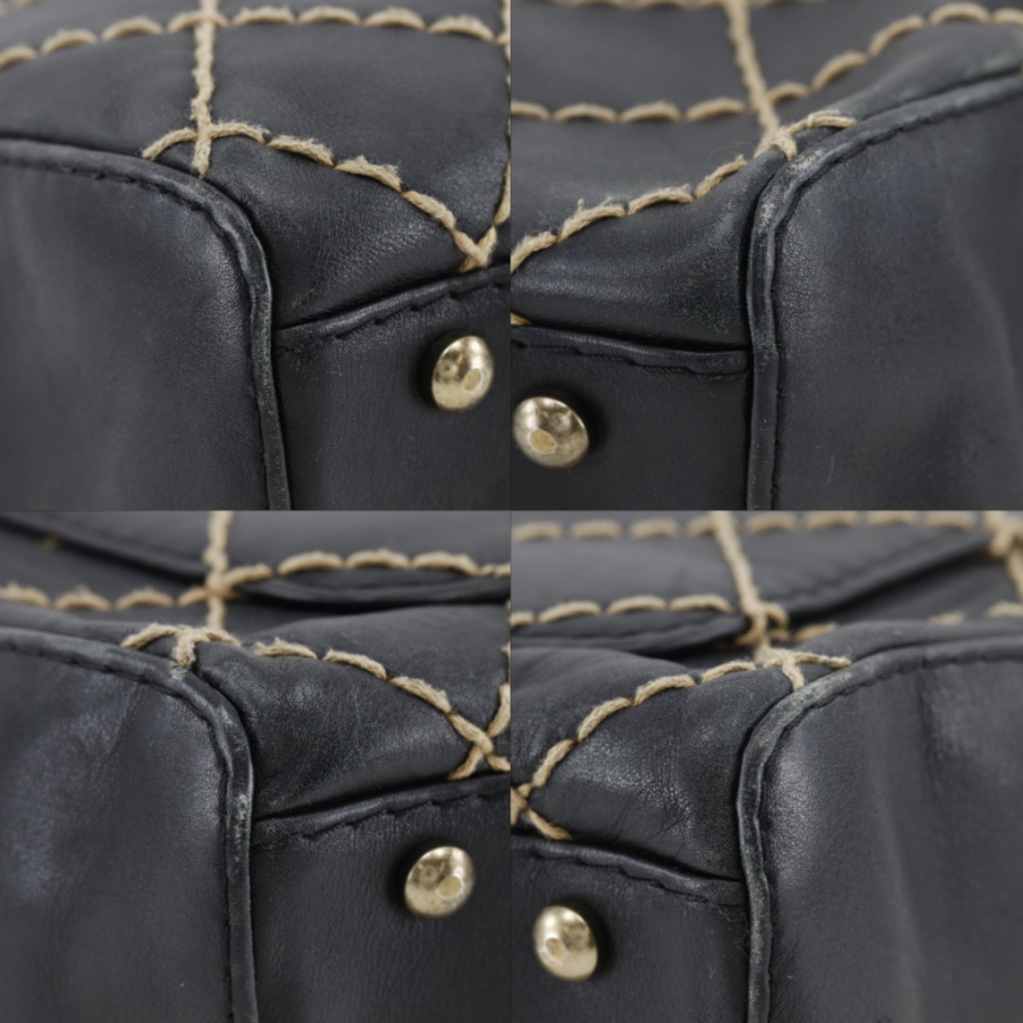 Chanel Wild Stitch Black Leather Handbag (Pre-Owned)