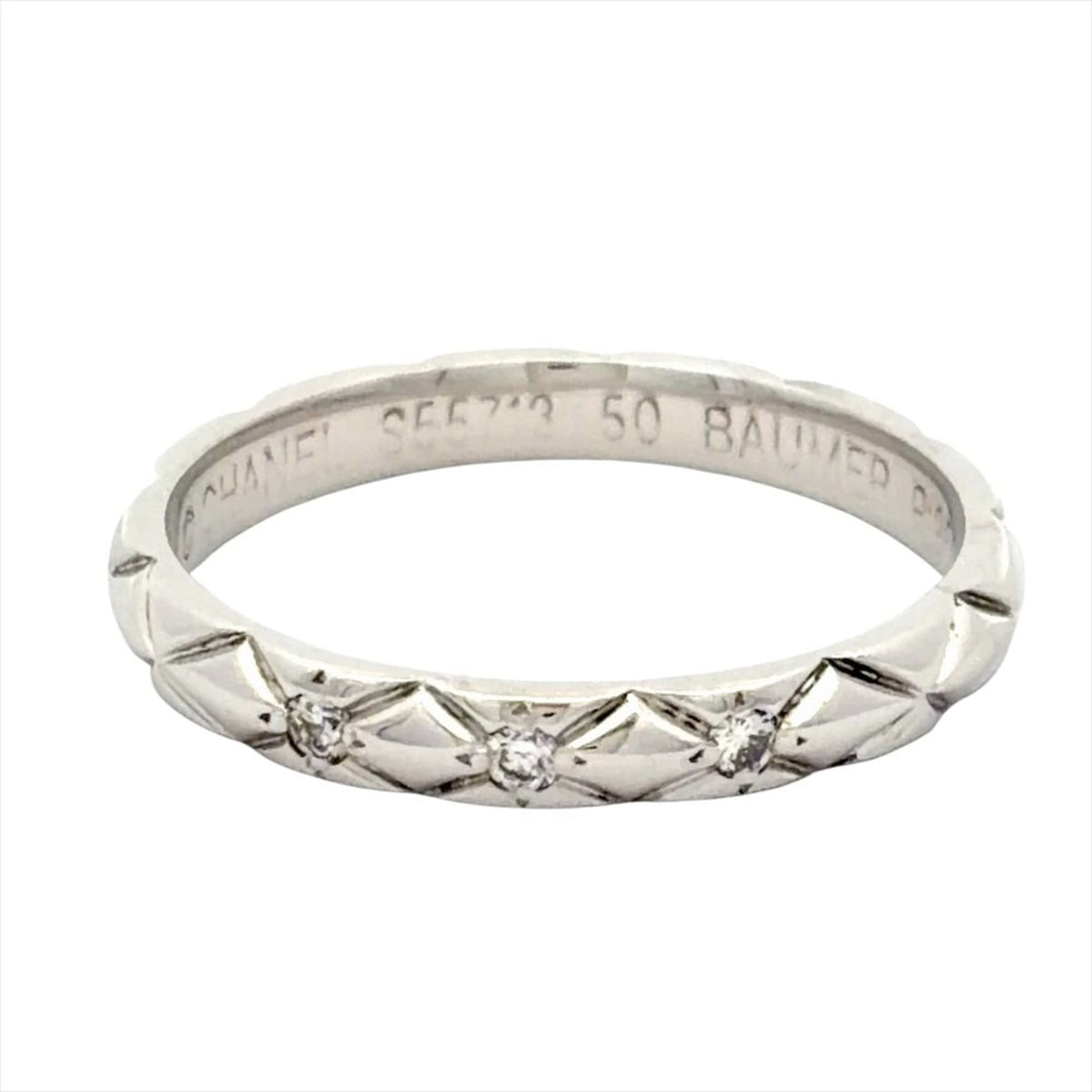 Chanel Platinum Platinum 950 Band Ring (Pre-Owned)