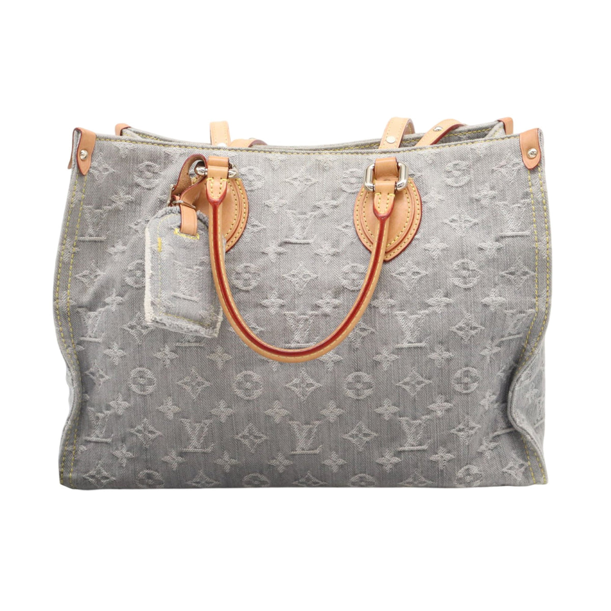 Louis Vuitton Beige Blue Cotton Handbag (Pre-Owned)