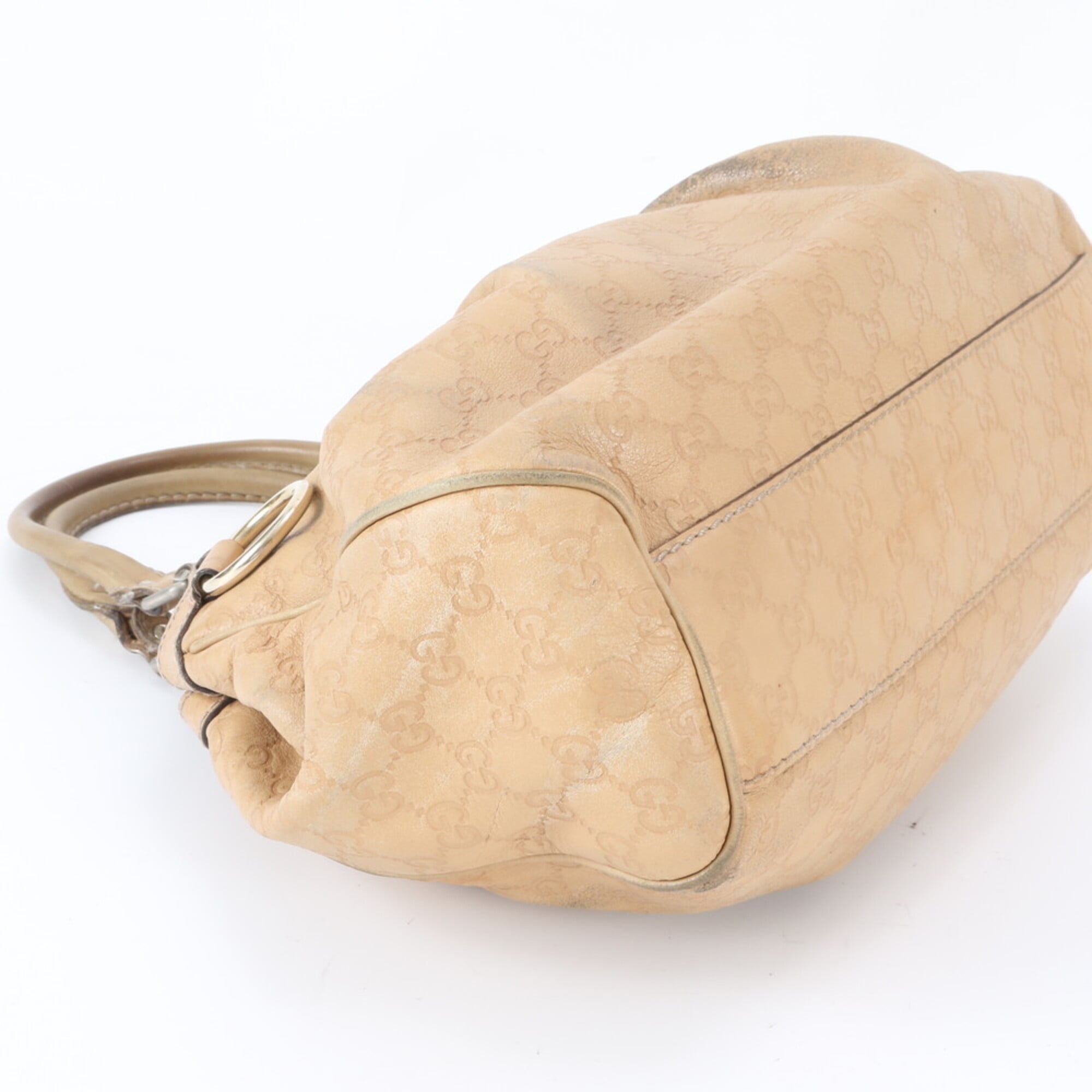 Gucci Sukey Beige Leather Handbag Tote Bag (Pre-Owned)