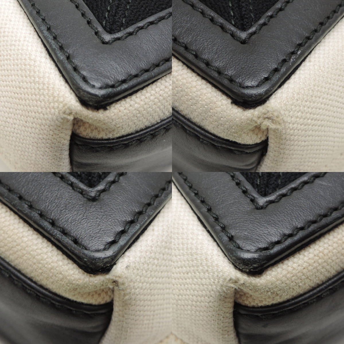 Balenciaga Black White Canvas Leather Handbag Pouch (Pre-Owned)