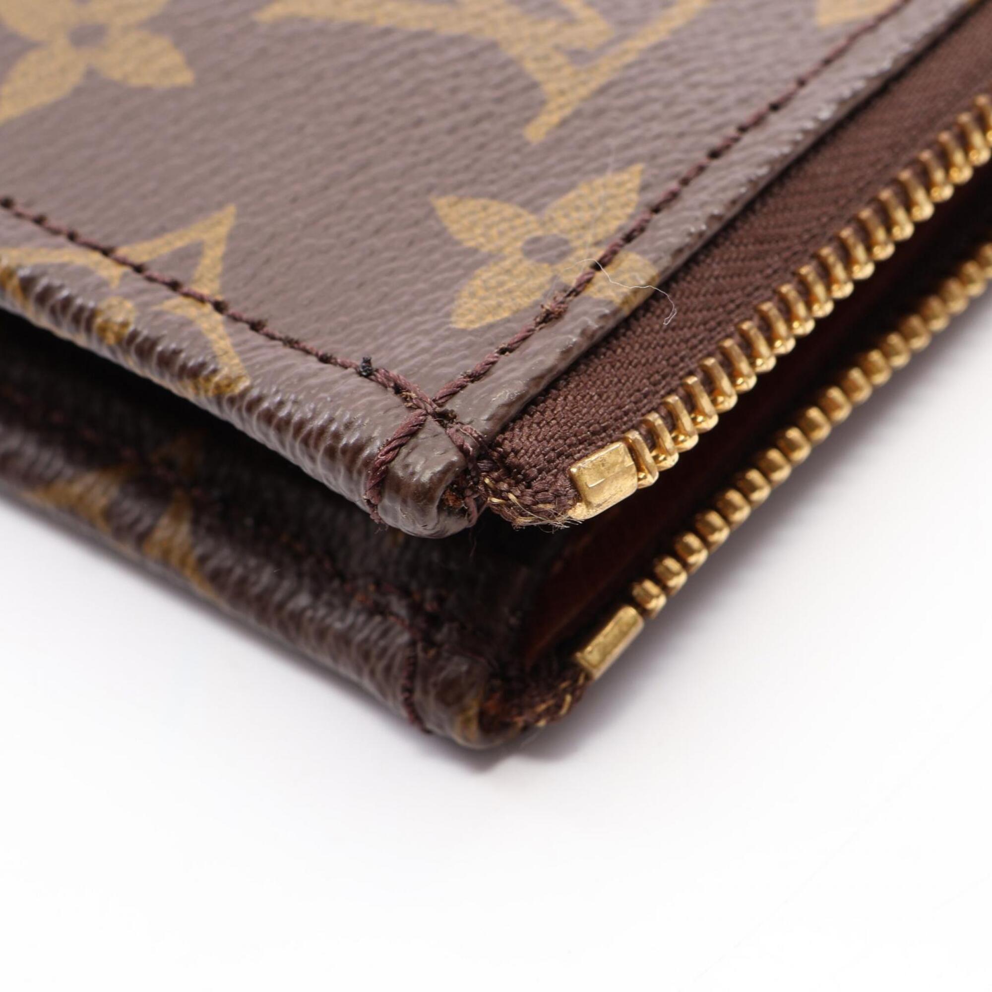 Louis Vuitton Brown Coated Canvas Clutch Bag Handbag (Pre-Owned)