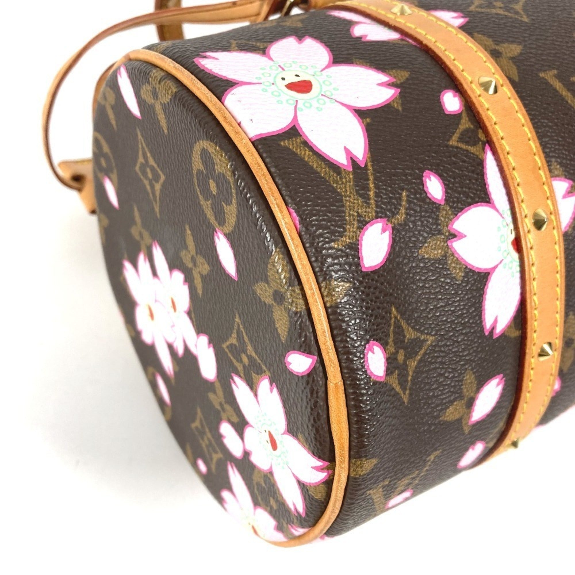 Louis Vuitton Brown Pink Monogram Cherry Blossom Handbag Shoulder Bag Tote Bag (Pre-Owned)
