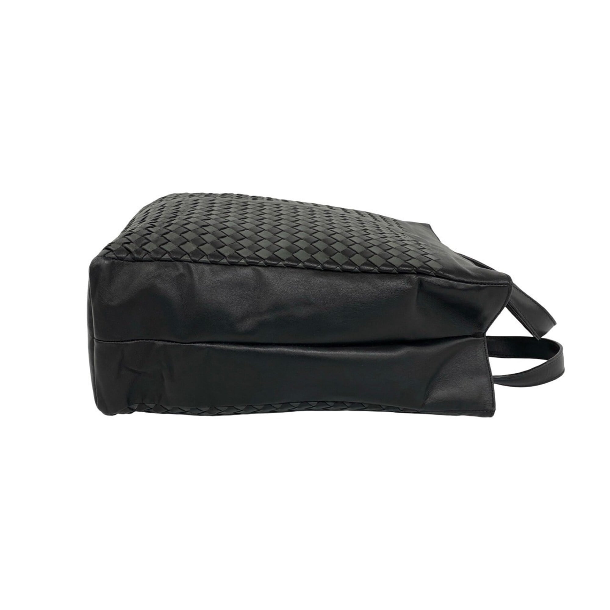 Bottega Veneta Black Gray Leather Handbag Tote Bag (Pre-Owned)