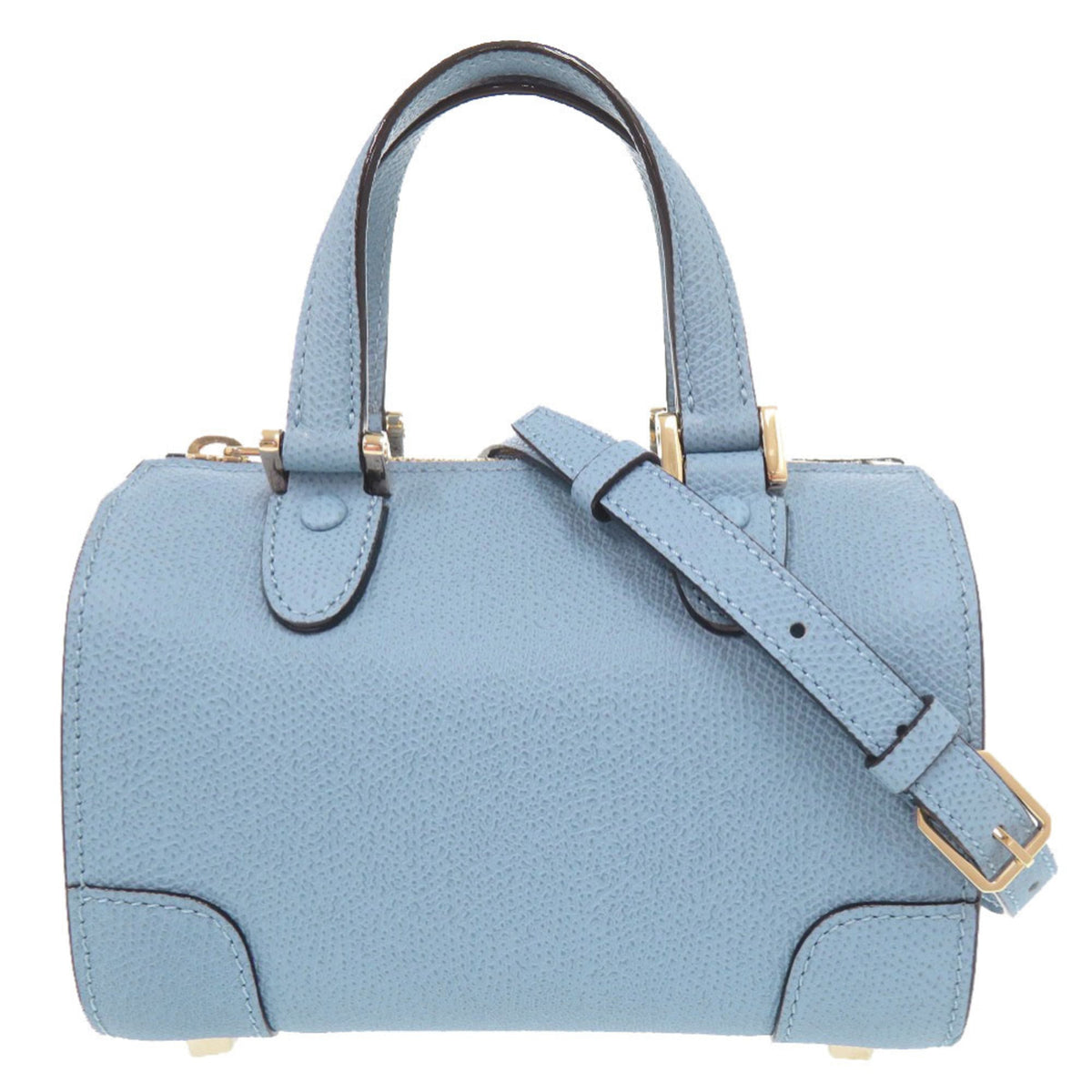 Valextra Blue Leather Handbag Shoulder Bag (Pre-Owned)