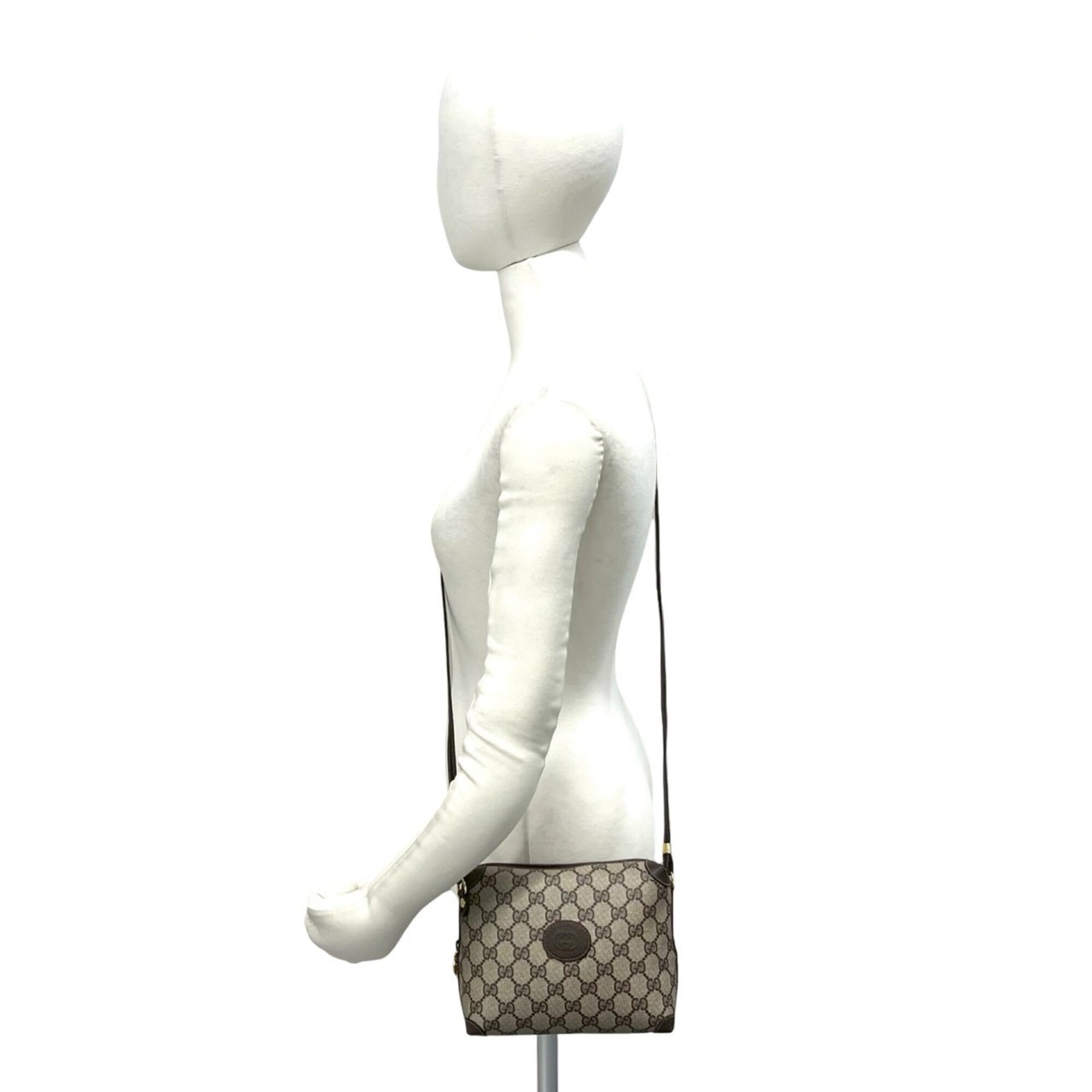 Gucci Brown Leather Pvc Shoulder Bag (Pre-Owned)