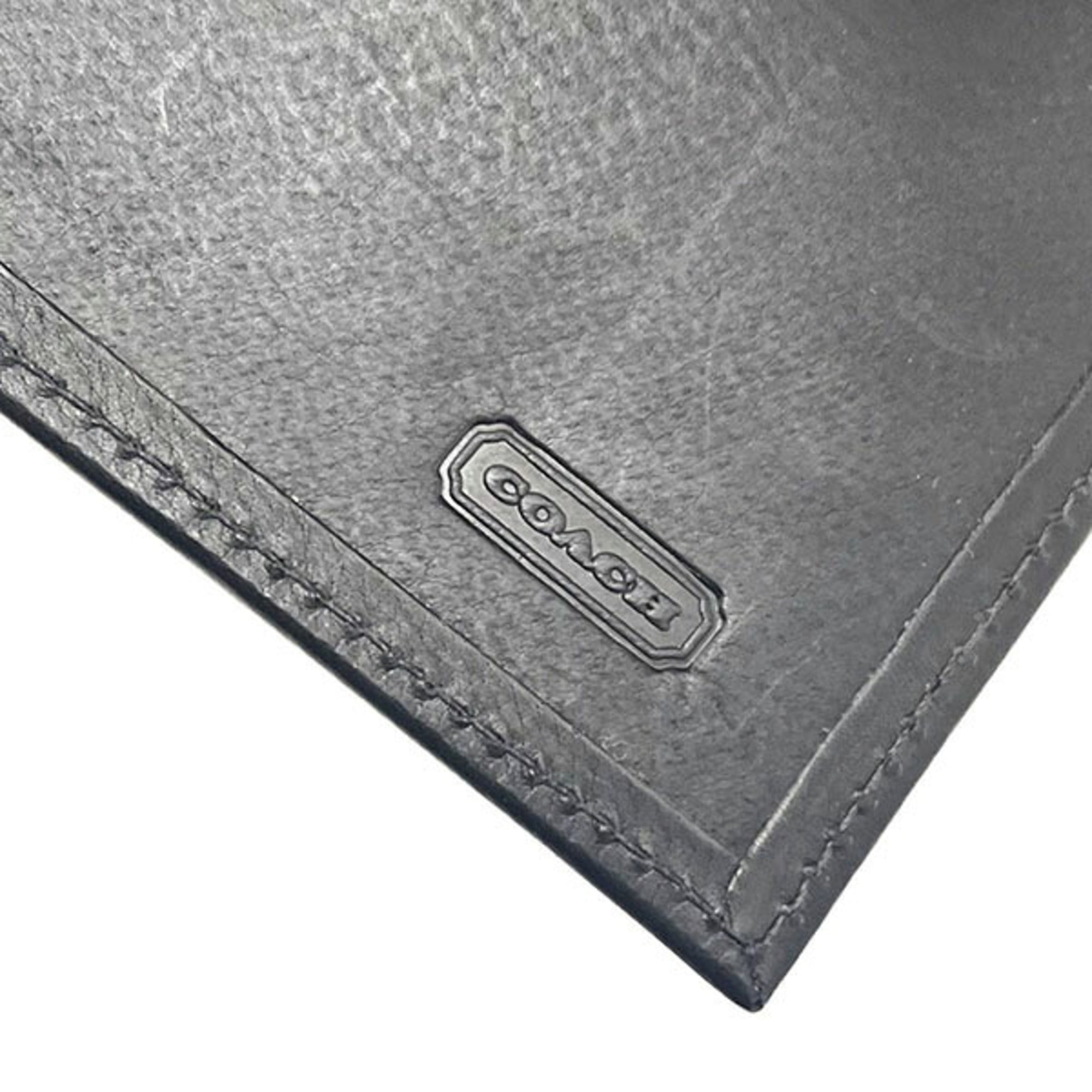 Coach Black Leather Long Wallet (Tri-Fold) (Pre-Owned)