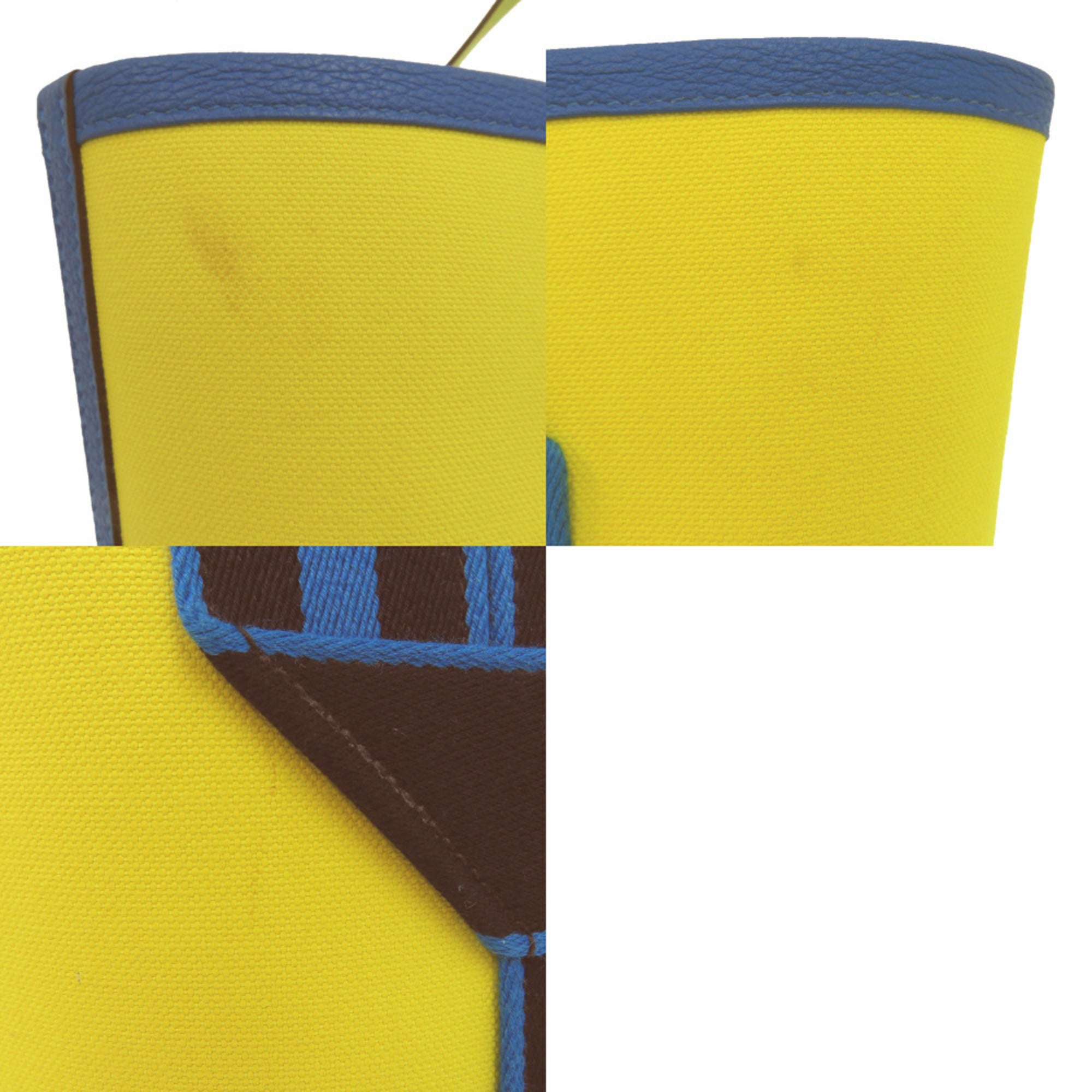 Hermes Blue Hydra Lime Yellow Taurillon Clemence Leather Tote Bag (Pre-Owned)