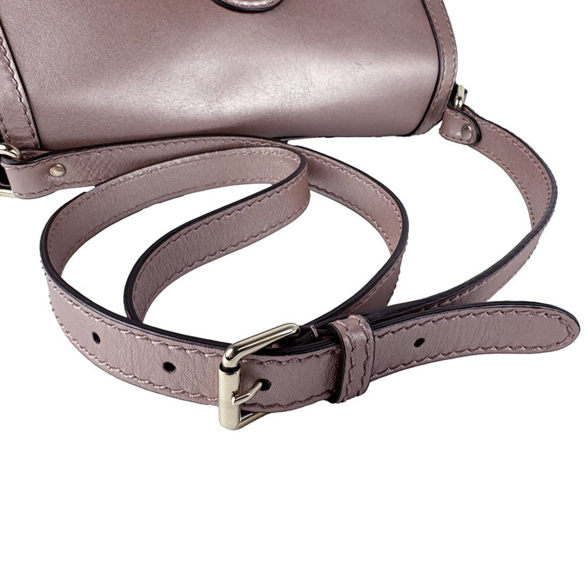 Gucci Metallic Beige Metallic Pink Pink Beige Leather Shoulder Bag (Pre-Owned)