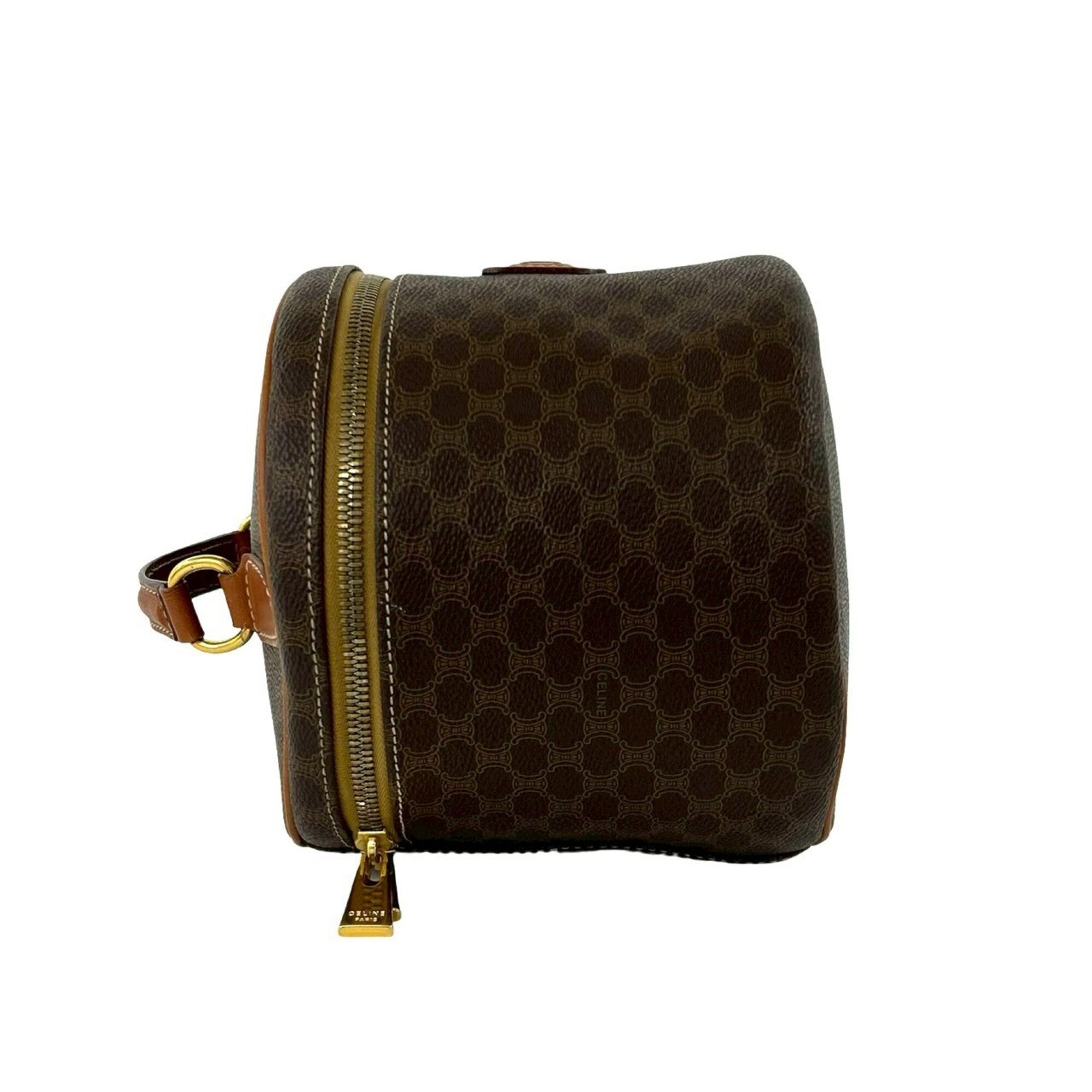 Celine Brown Pvc Leather Handbag Vanity Bag (Pre-Owned)