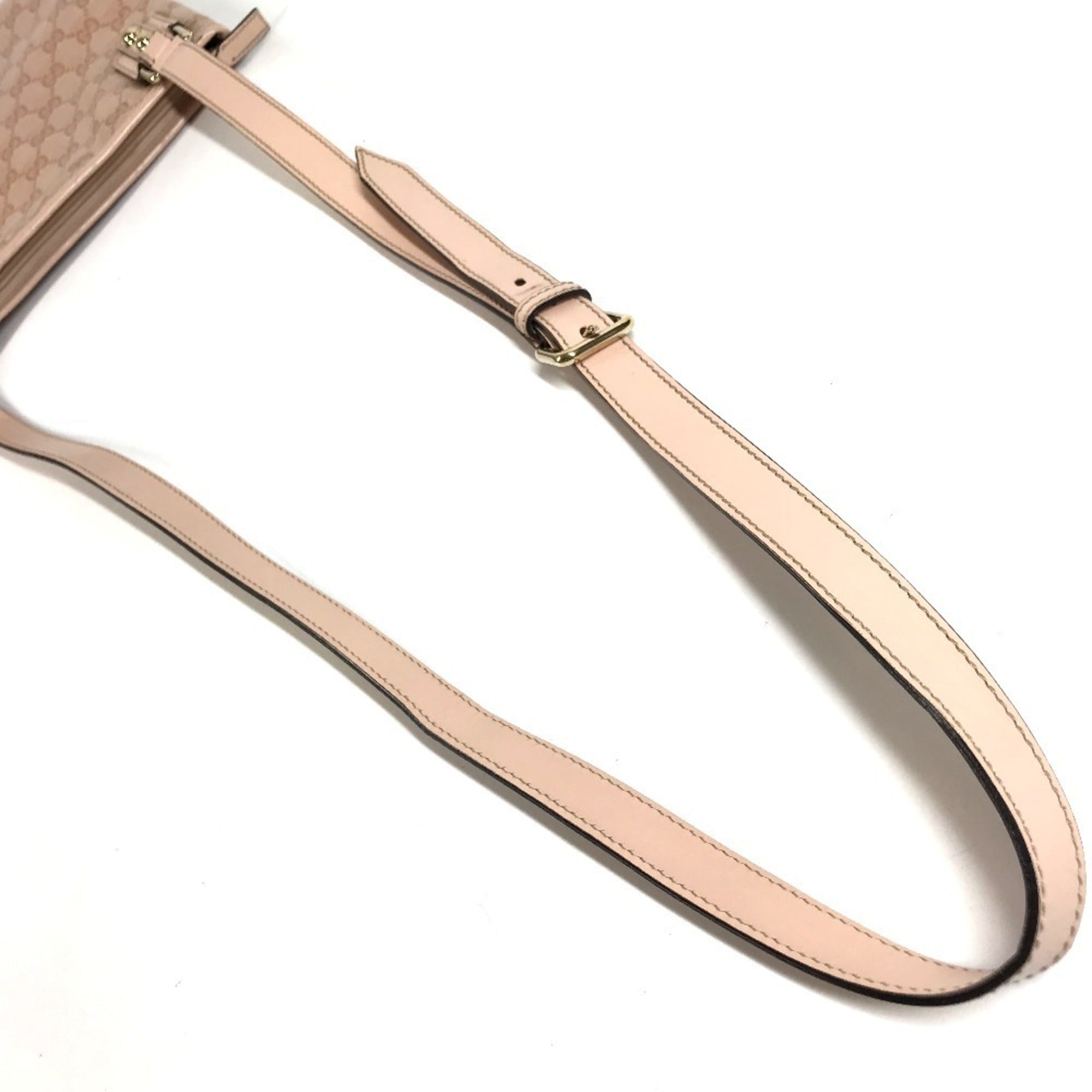 Gucci Pink Leather Coated Canvas Pochette Shoulder Bag (Pre-Owned)