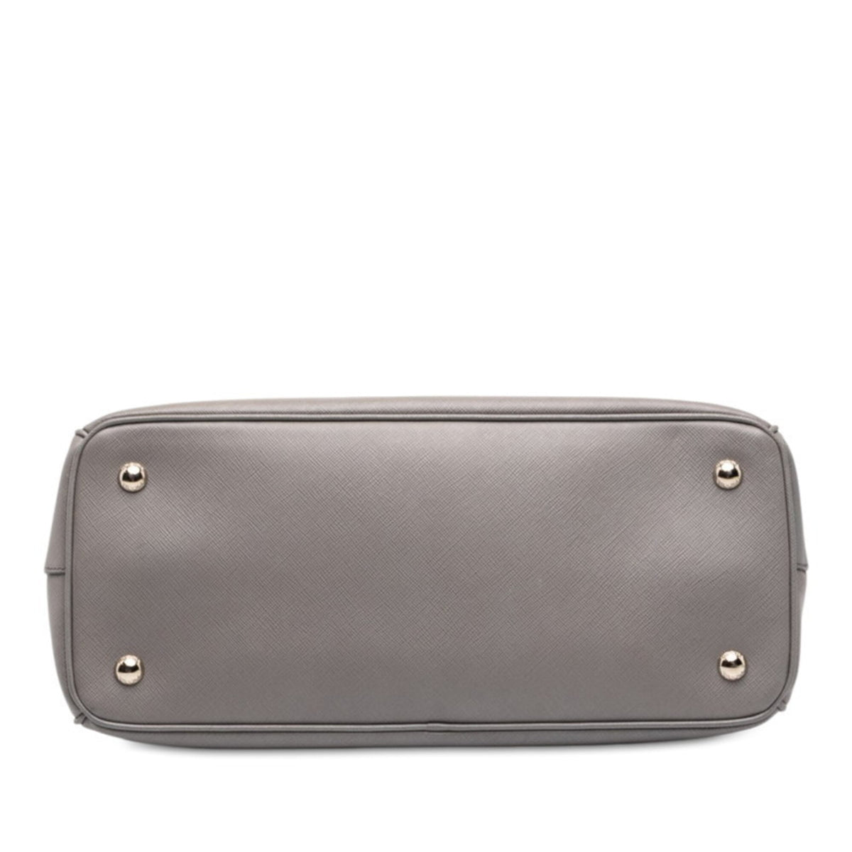 Prada Gray Saffiano Triangle Leather Handbag (Pre-Owned)