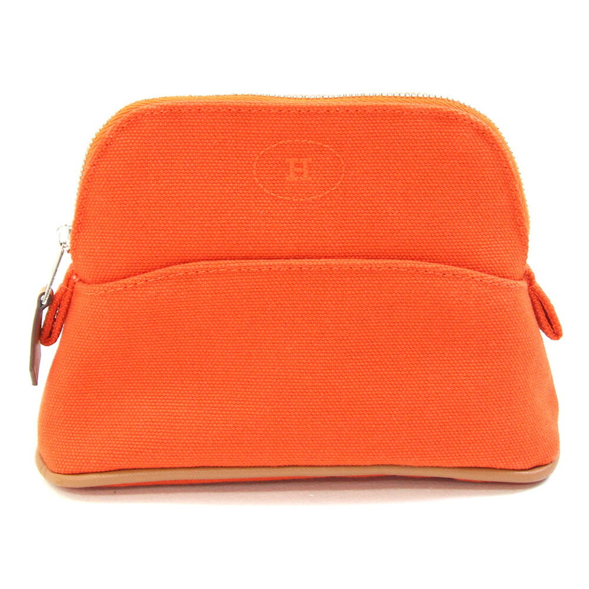 Hermes Orange Cotton Canvas Handbag Pouch (Pre-Owned)