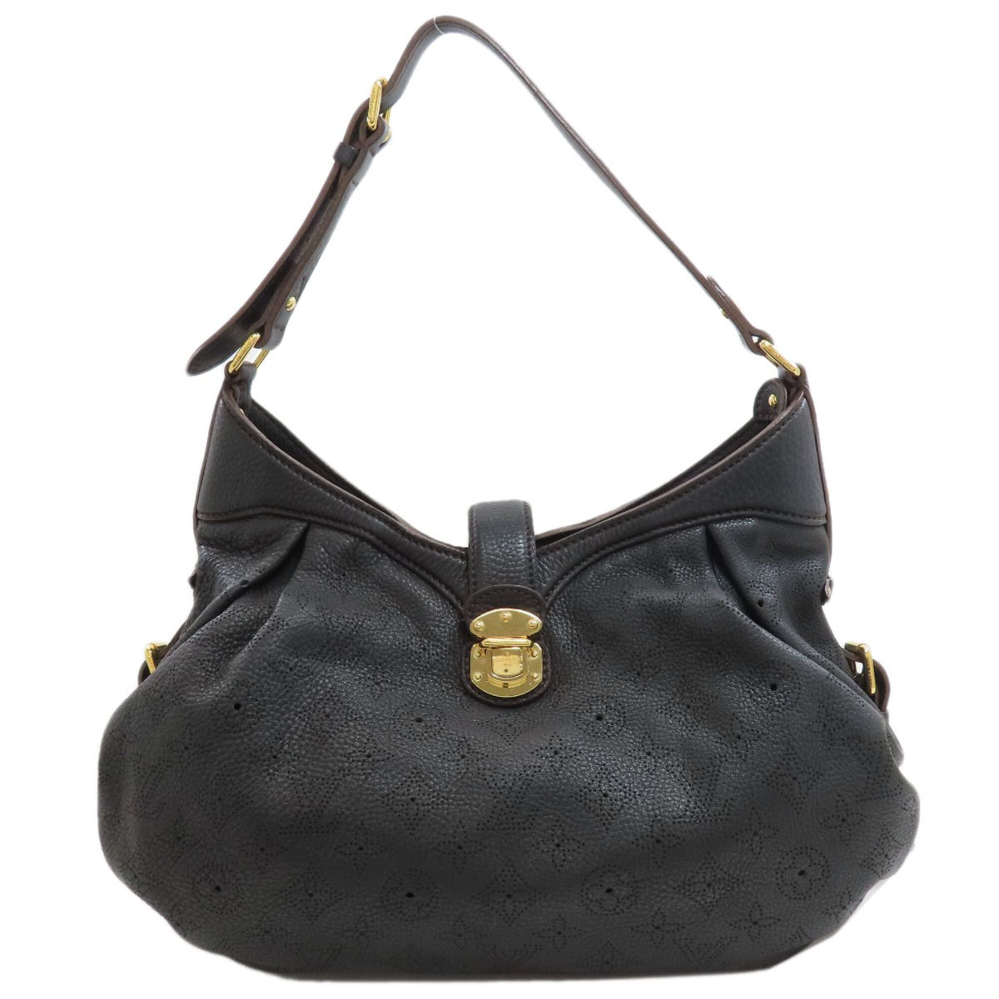 Louis Vuitton Mahina Black Mahina Leather Shoulder Bag (Pre-Owned)