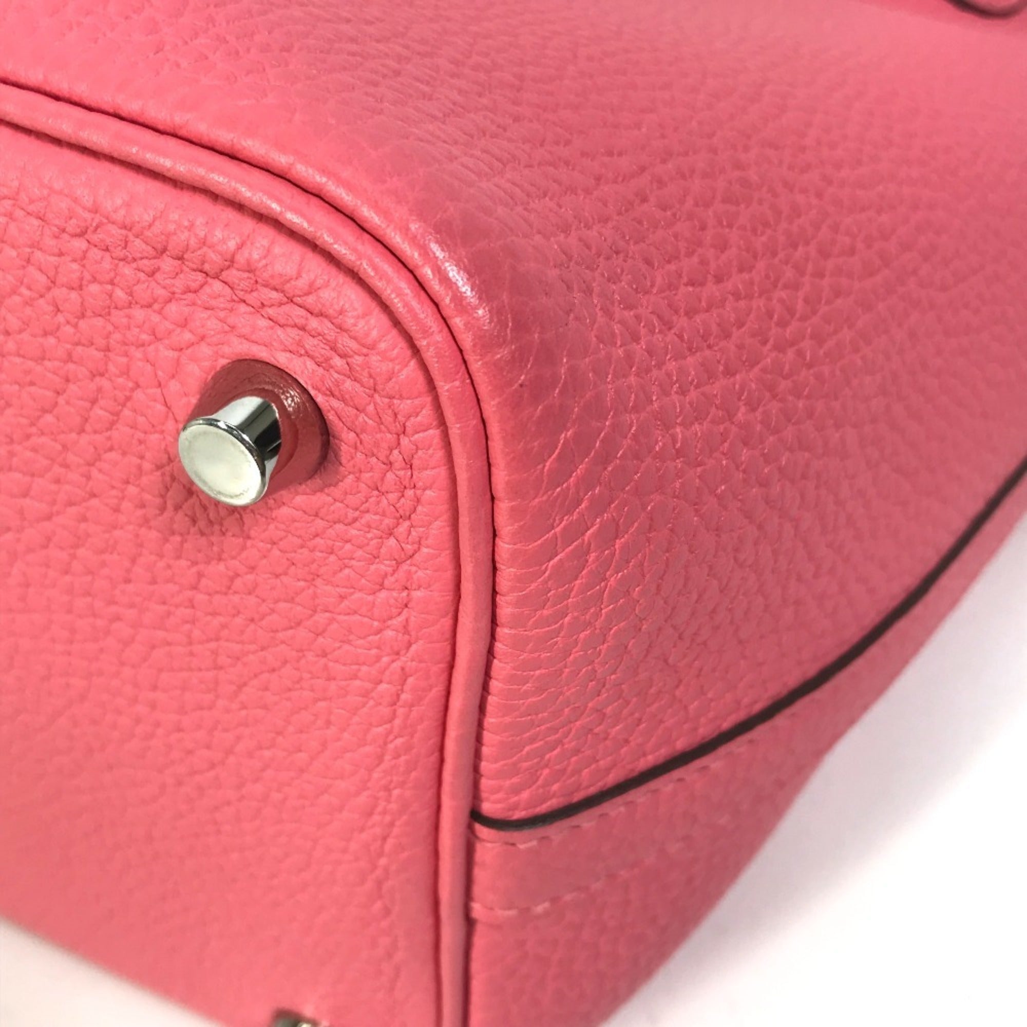 Hermes Picotin Pink Taurillon Clemence Leather Handbag (Pre-Owned)
