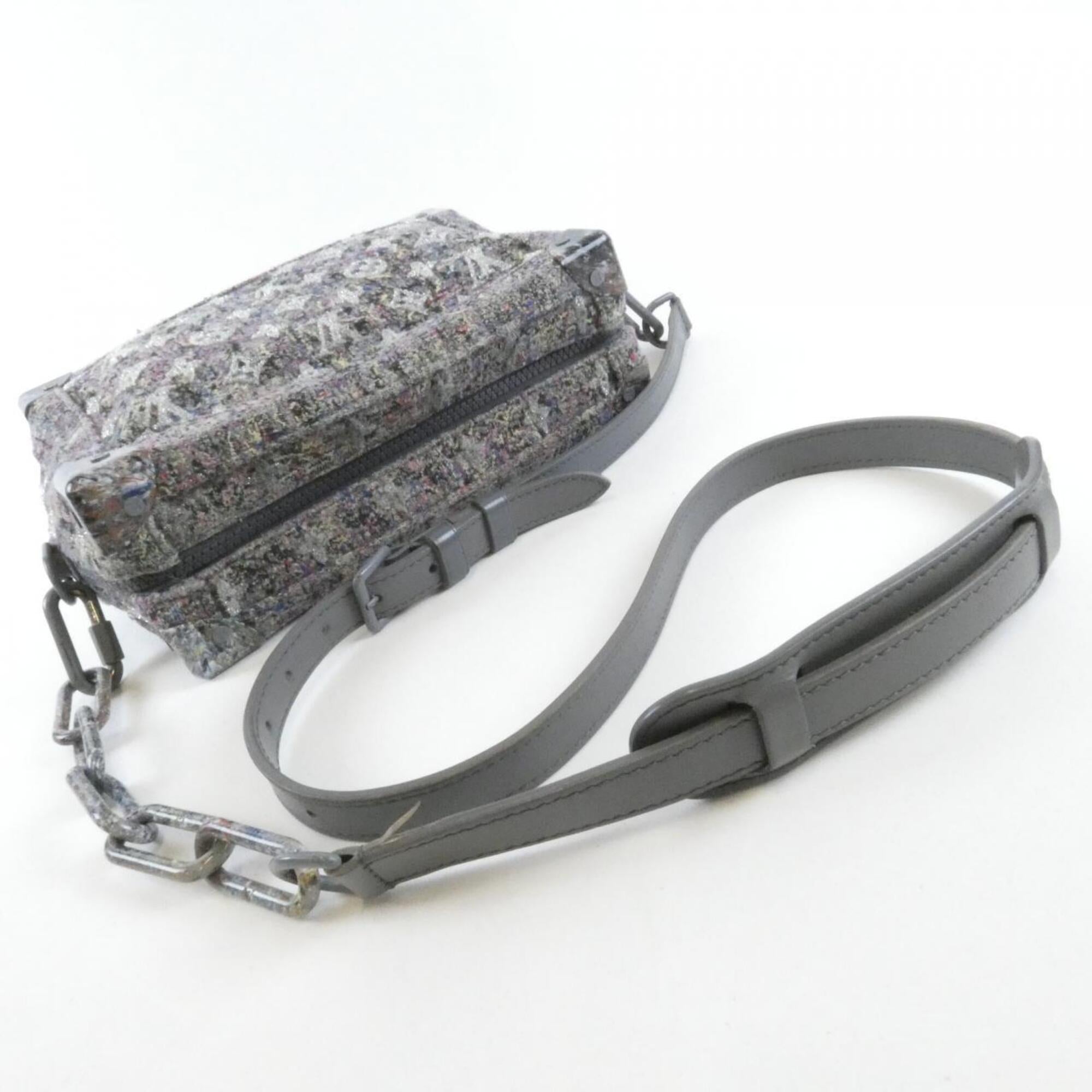 Louis Vuitton Gris Wool Cotton Shoulder Bag (Pre-Owned)