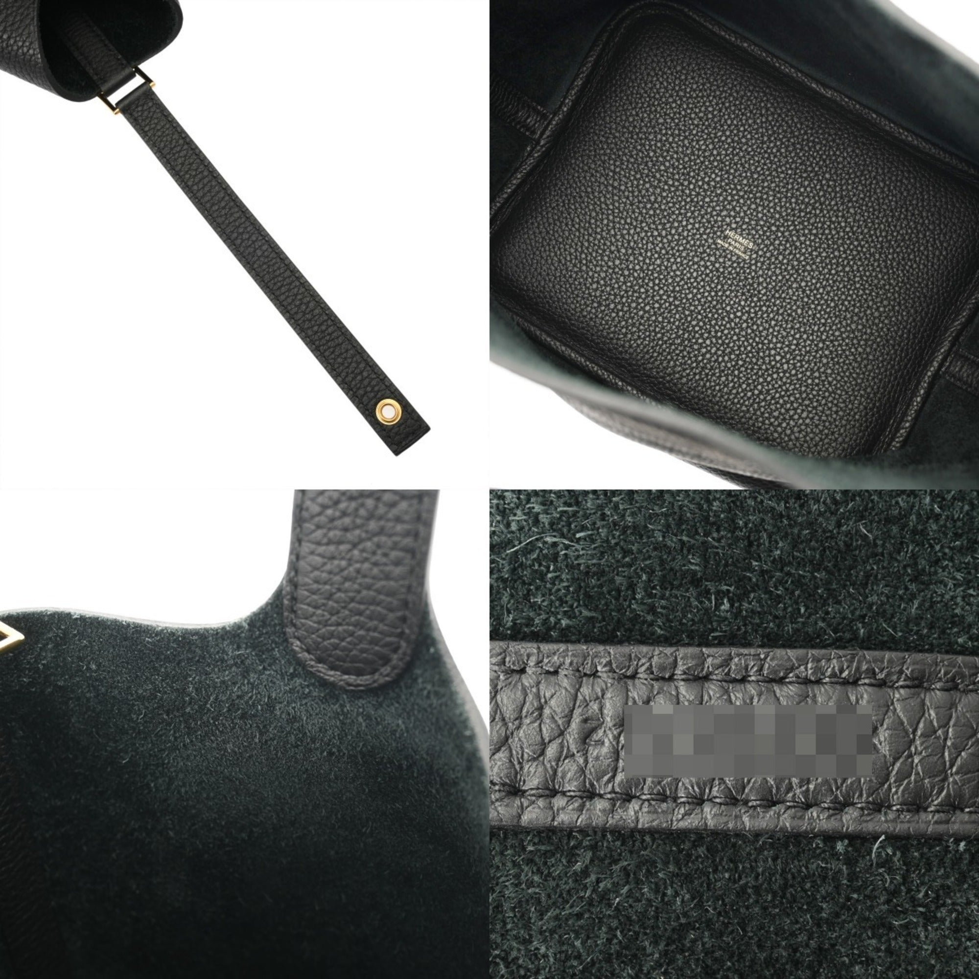 Hermes Black Taurillon Clemence Leather Handbag (Pre-Owned)