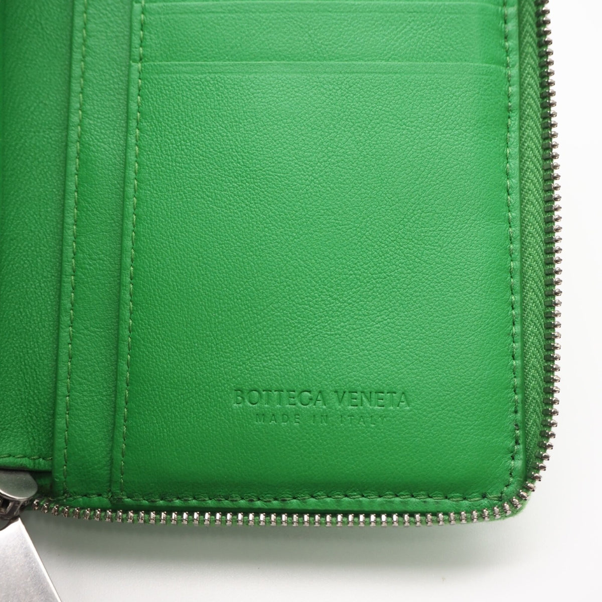 Bottega Veneta Intrecciato Green Leather Wallet (Bi-Fold) (Pre-Owned)