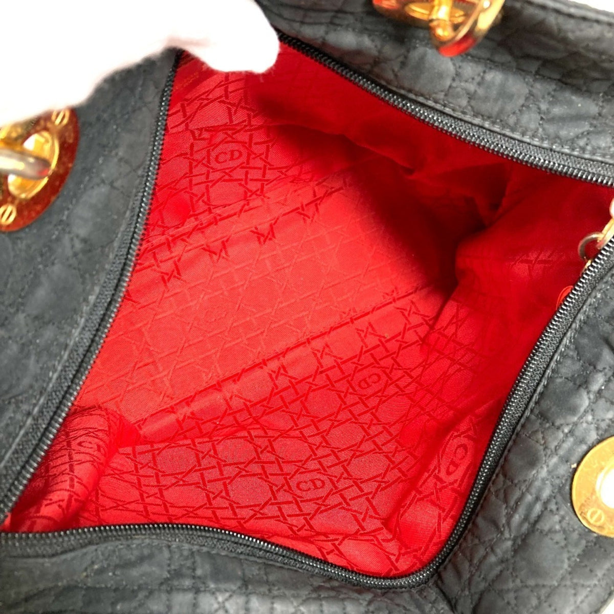 Christian Dior Black Nylon Canvas Handbag Tote Bag (Pre-Owned)
