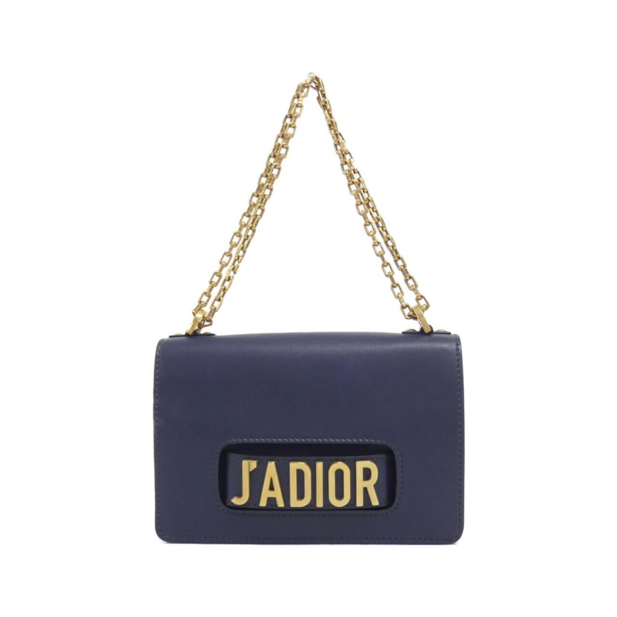 Christian Dior Navy Leather Shoulder Bag (Pre-Owned)