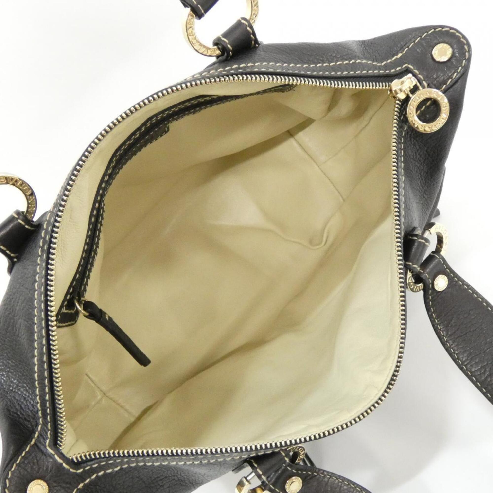 Bvlgari Black Leather Handbag (Pre-Owned)
