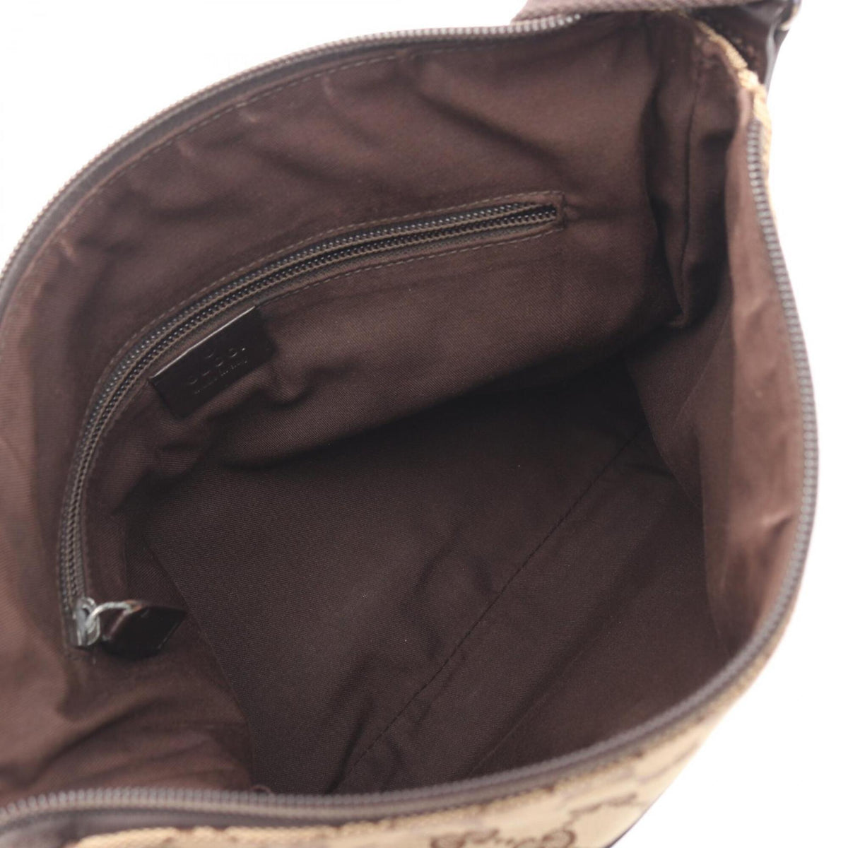 Gucci Beige Brown Canvas Leather Handbag Shoulder Bag (Pre-Owned)