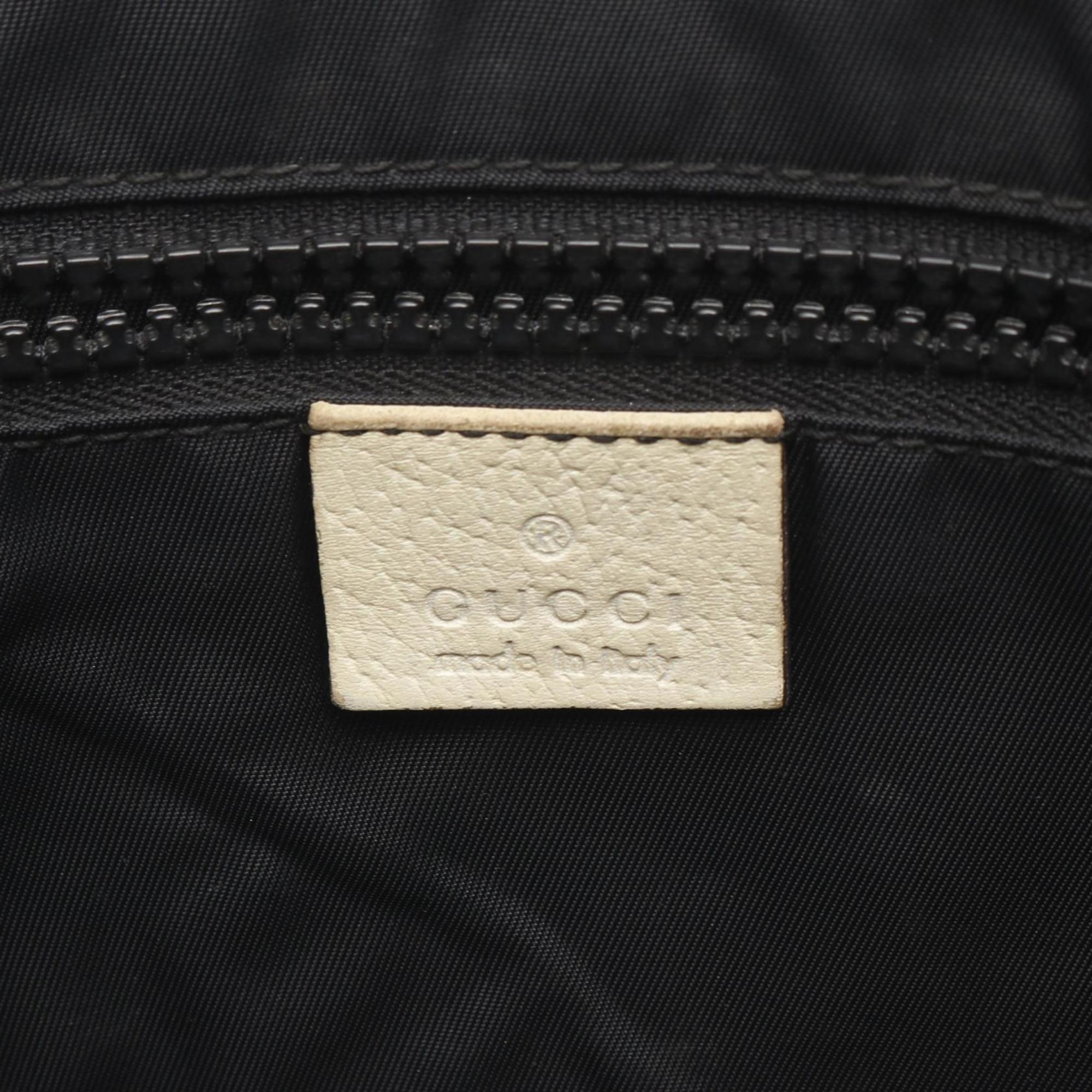 Gucci Gray White Gg Supreme Leather Shoulder Bag (Pre-Owned)