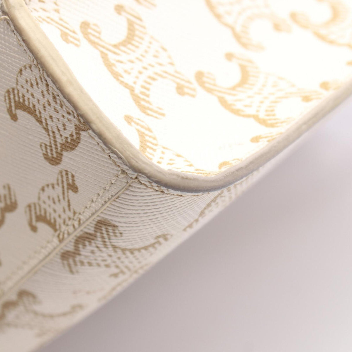 Celine Brown Ivory Coated Canvas Leather Handbag (Pre-Owned)