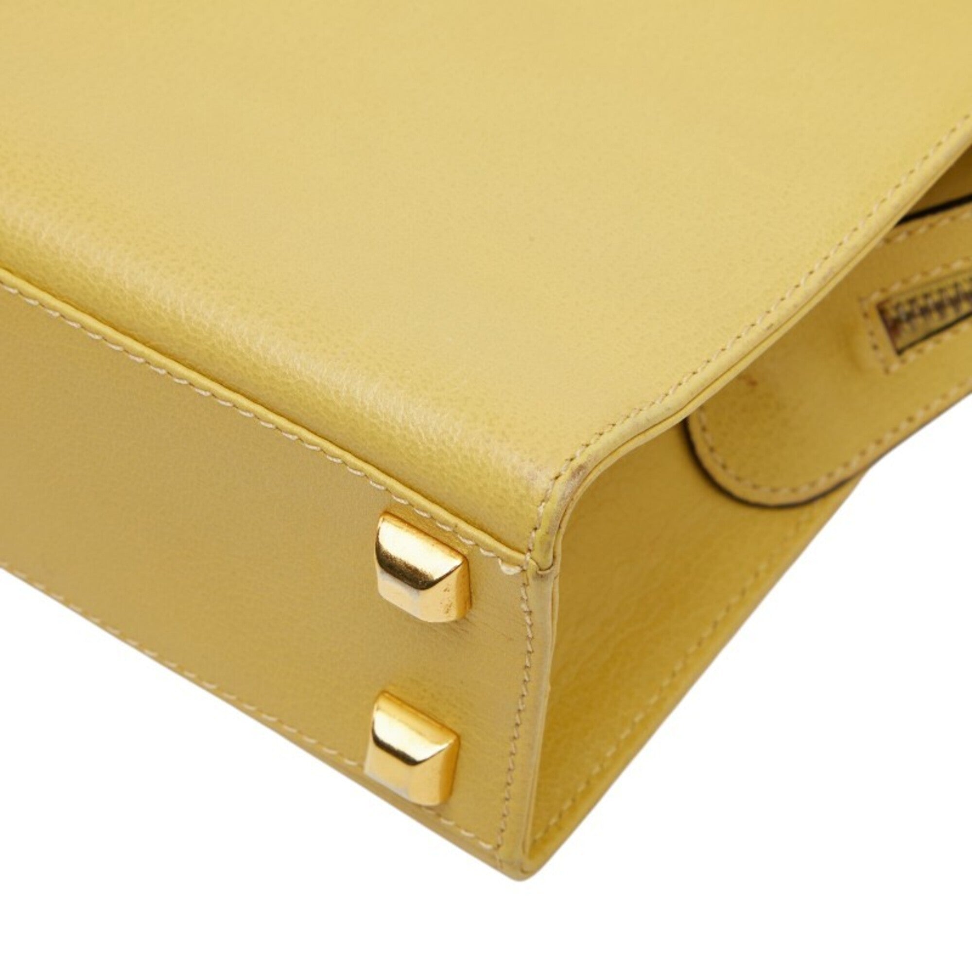 Salvatore Ferragamo Yellow Leather Handbag Shoulder Bag (Pre-Owned)