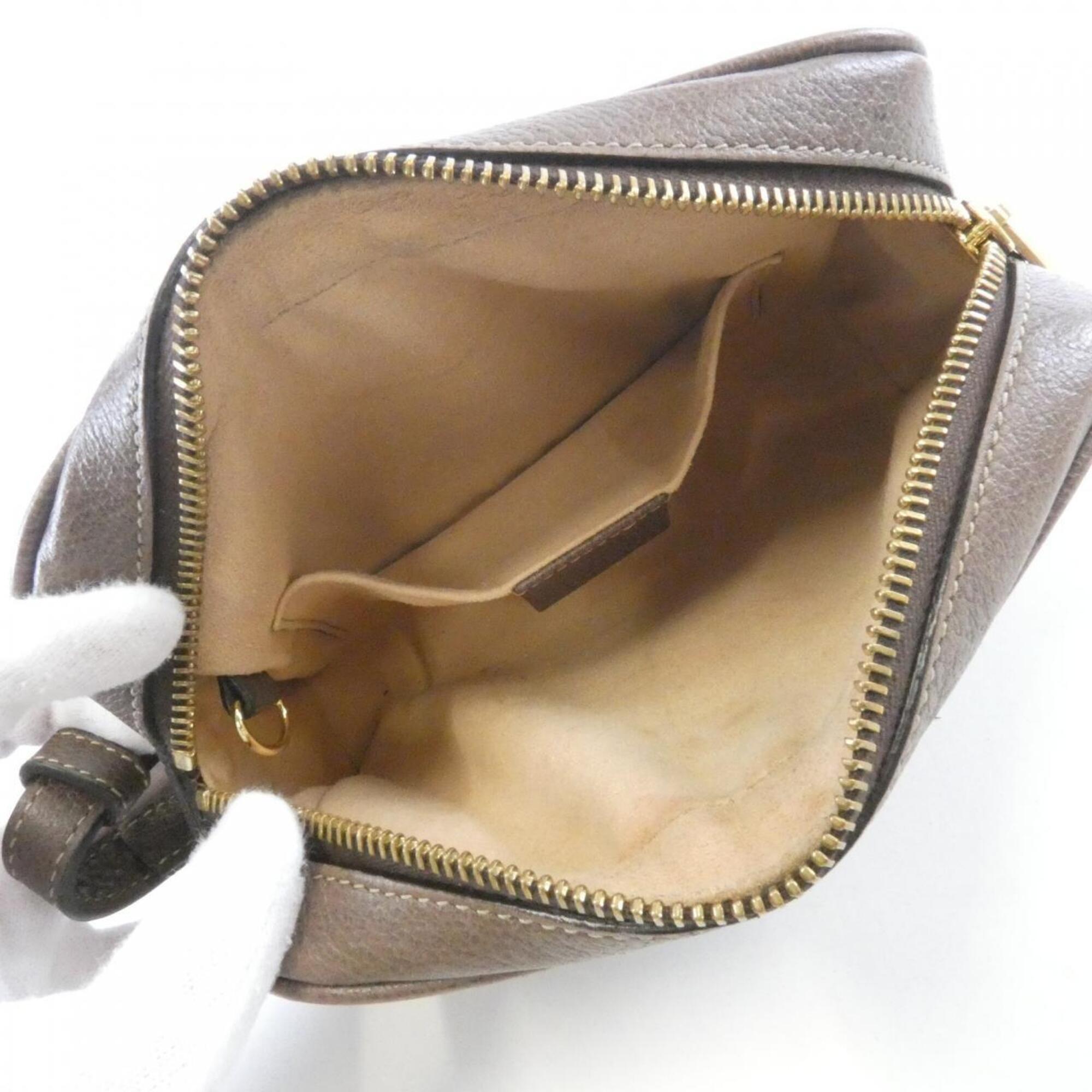 Gucci Ophidia Beige Brown Gg Supreme Leather Shoulder Bag (Pre-Owned)