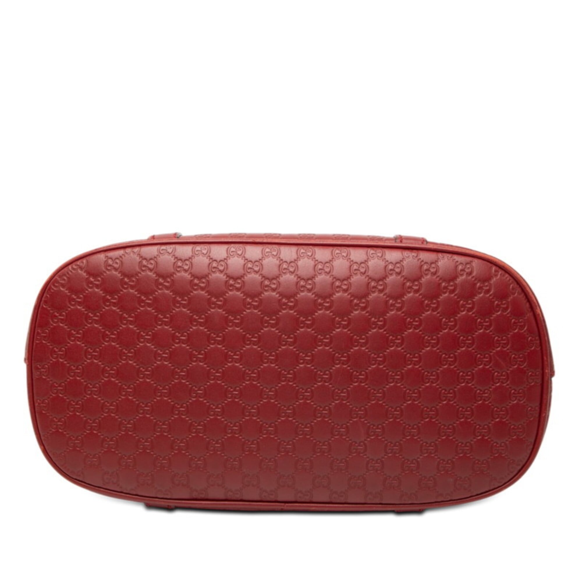 Gucci Red Color Leather Handbag Shoulder Bag (Pre-Owned)