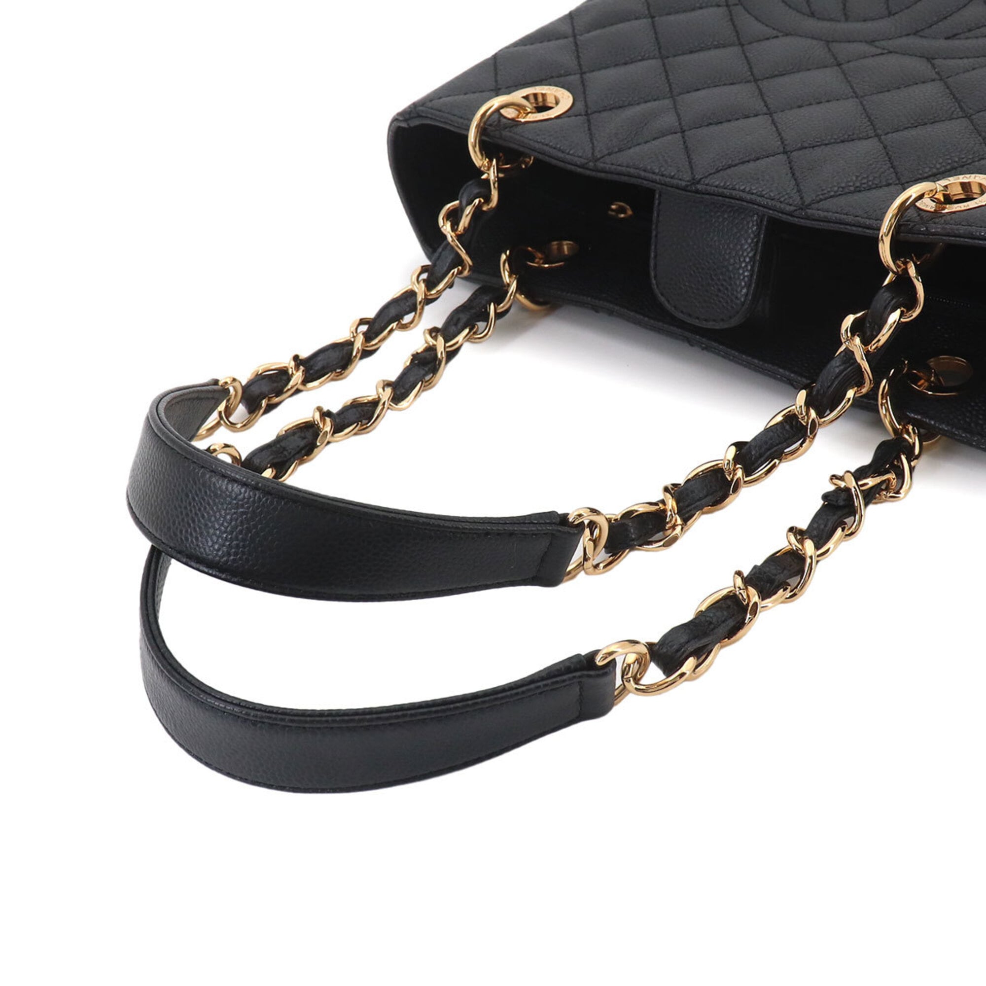Chanel Black Grained Calfskin Handbag Tote Bag (Pre-Owned)