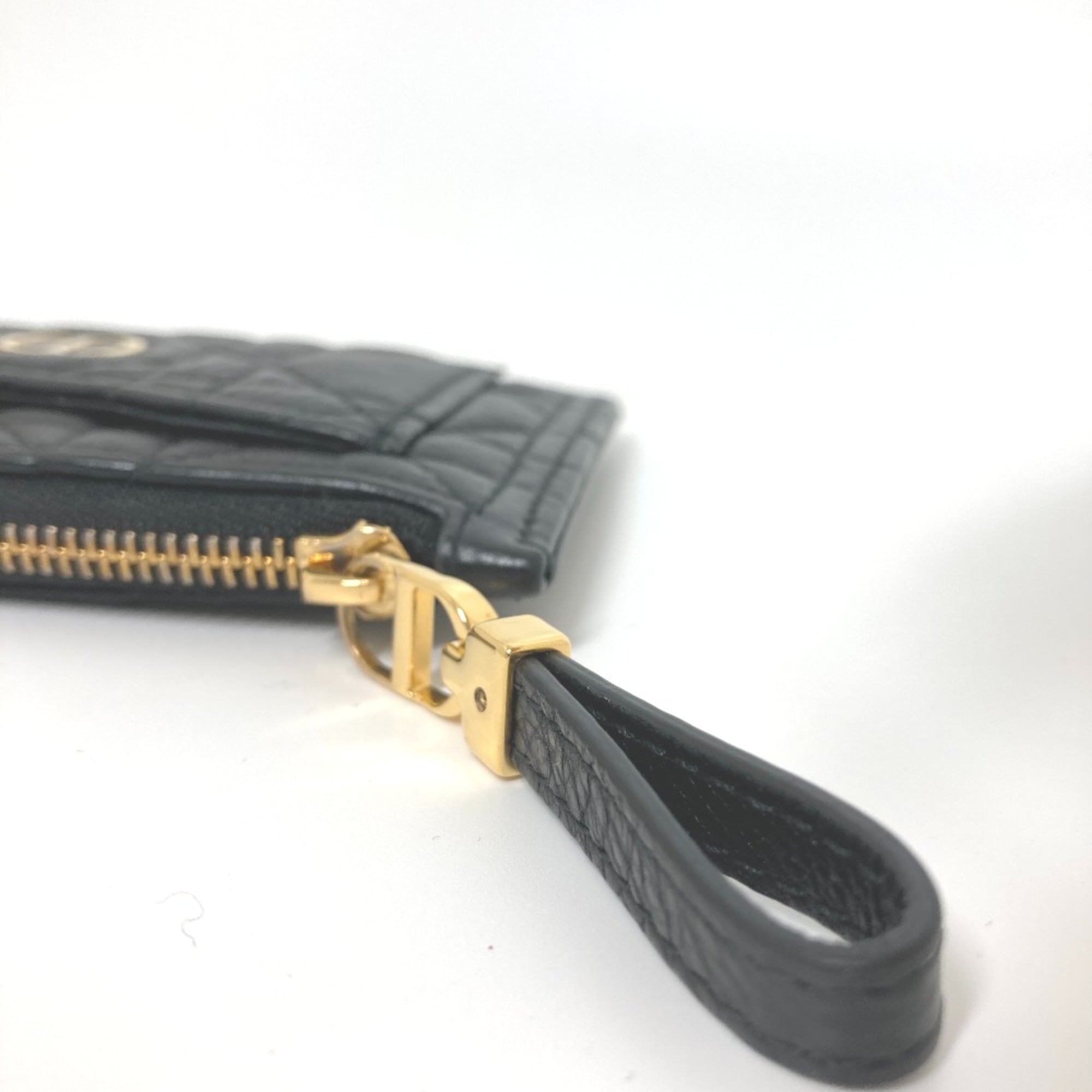 Christian Dior Black Leather Coin Purse/Coin Case (Pre-Owned)