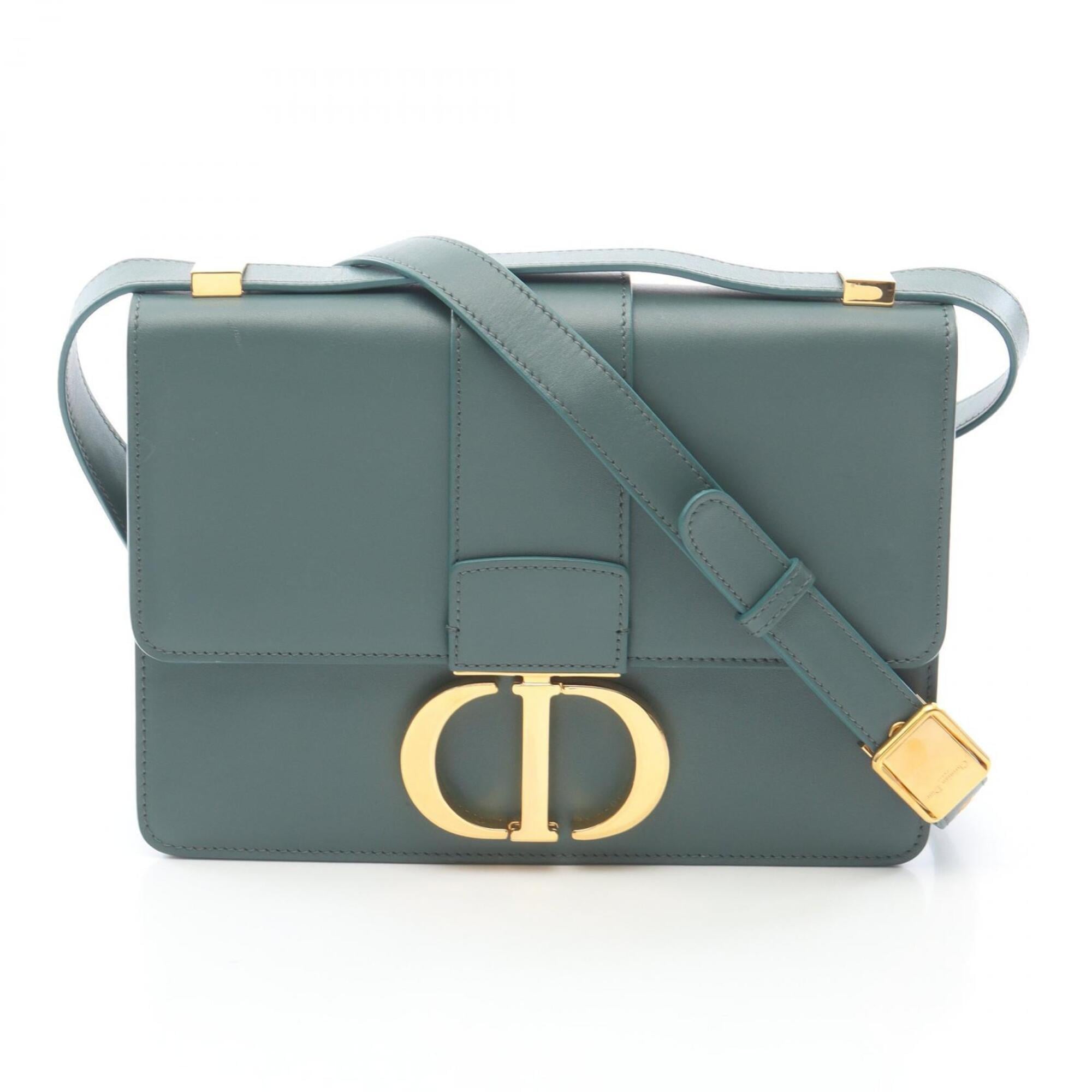 Christian Dior Green Leather Handbag Shoulder Bag (Pre-Owned)