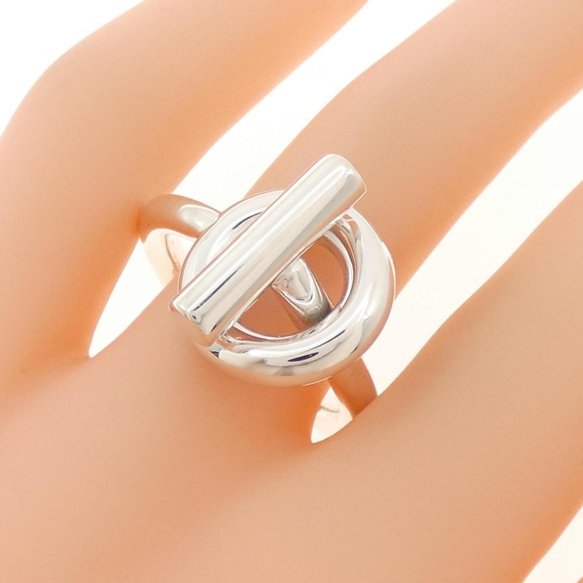 Hermes Silver 925 Band Ring (Pre-Owned)