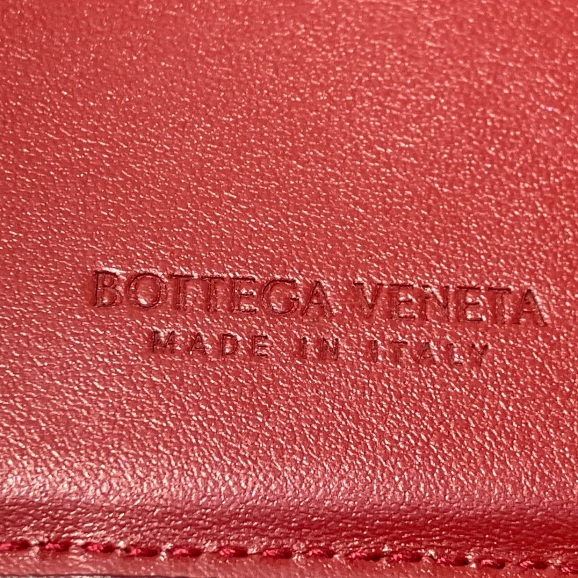 Bottega Veneta Bordeaux Leather Wallet (Tri-Fold) (Pre-Owned)