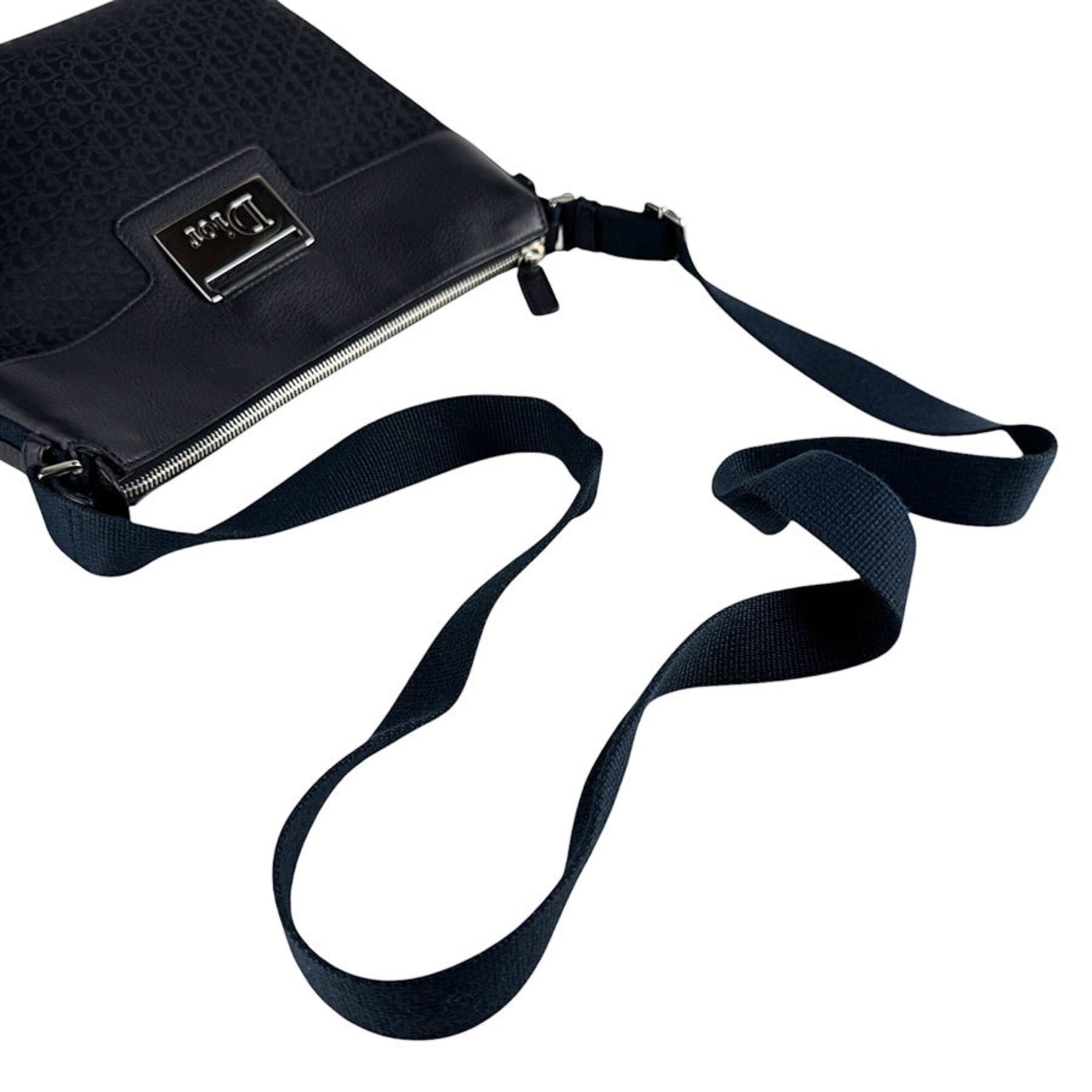 Christian Dior Black Canvas Leather Shoulder Bag (Pre-Owned)