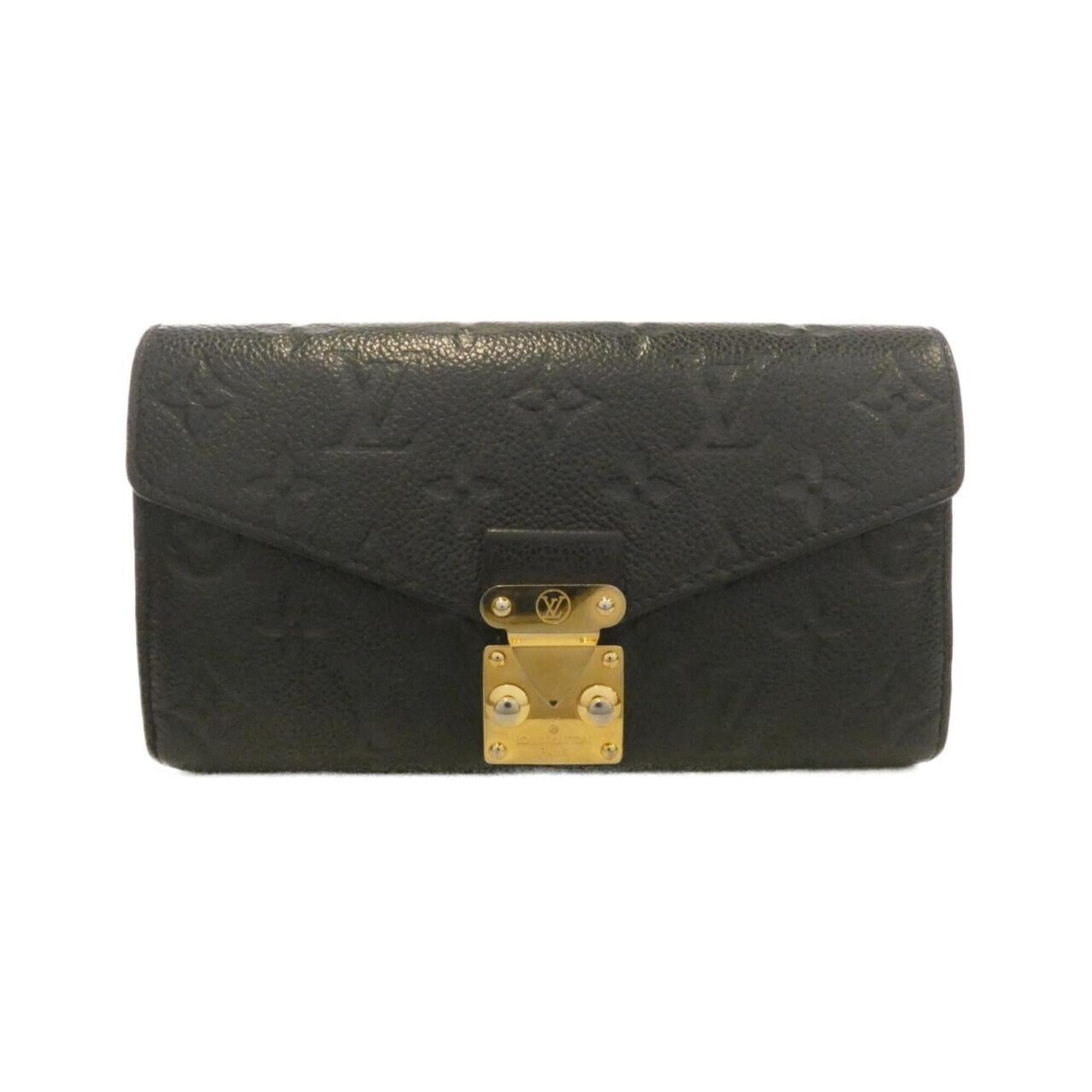 Louis Vuitton Monogram Empreinte Black Leather Long Wallet (Bi-Fold) (Pre-Owned)