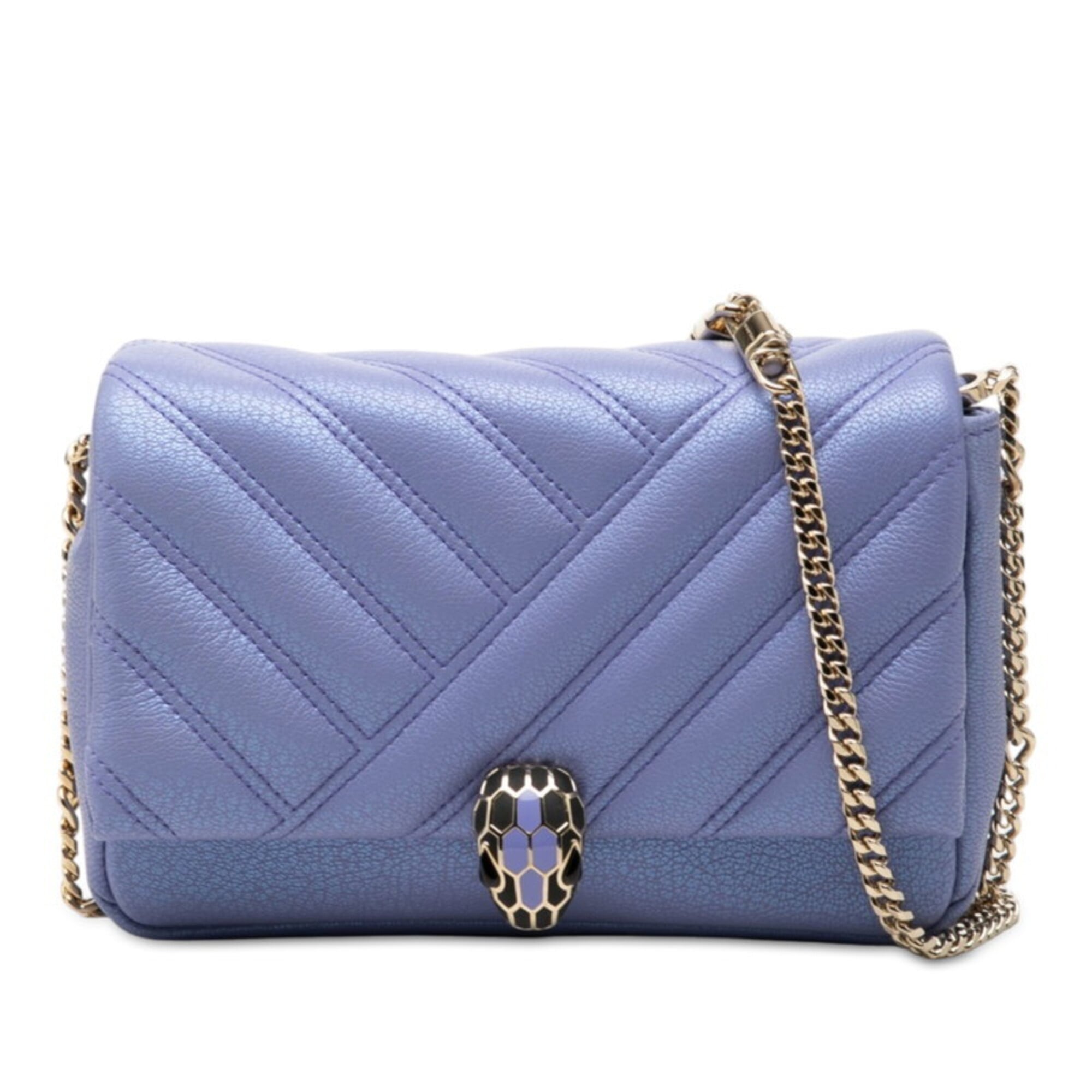 Bvlgari Purple Leather Shoulder Bag (Pre-Owned)