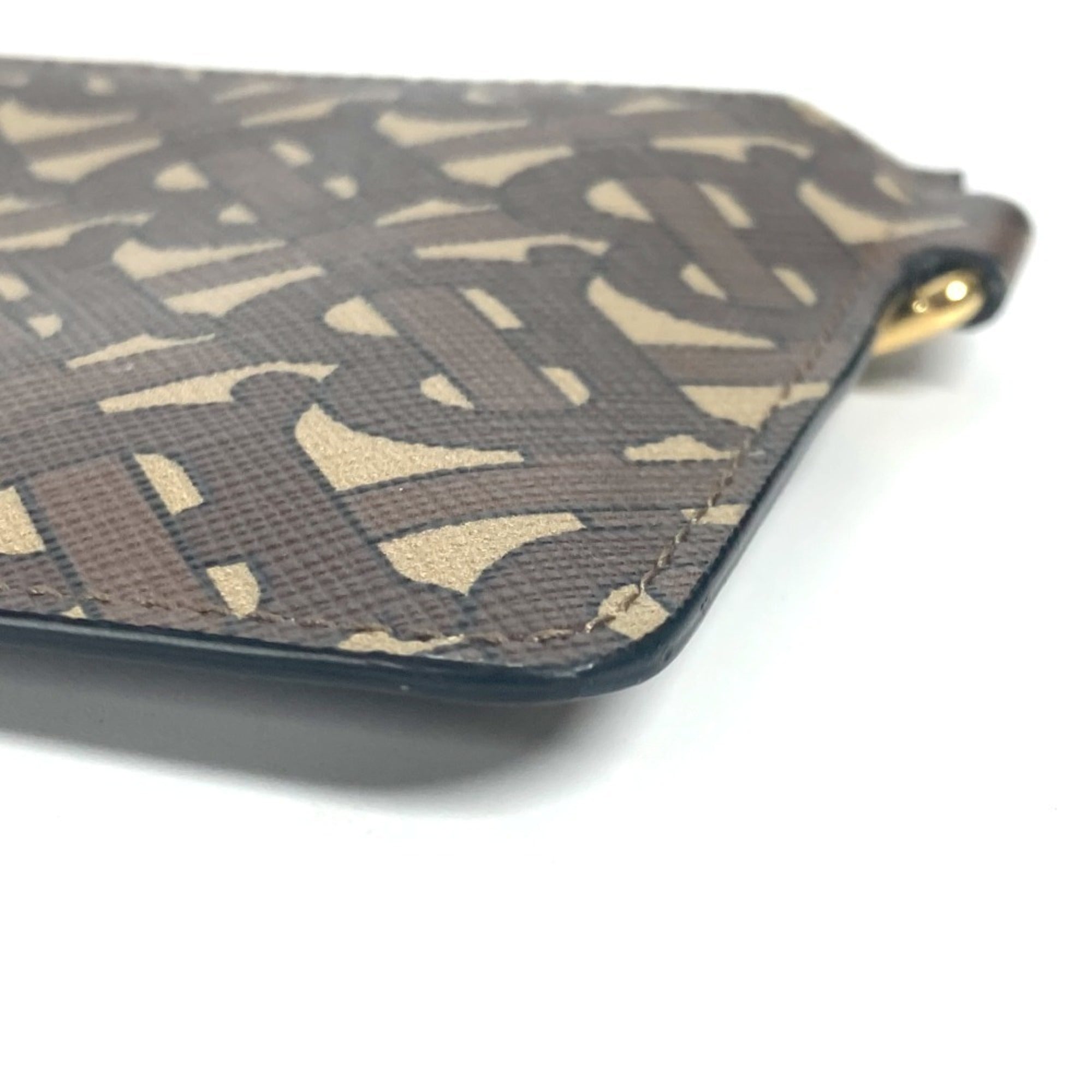 Burberry Beige Brown Leather Coin Purse/Coin Case (Pre-Owned)
