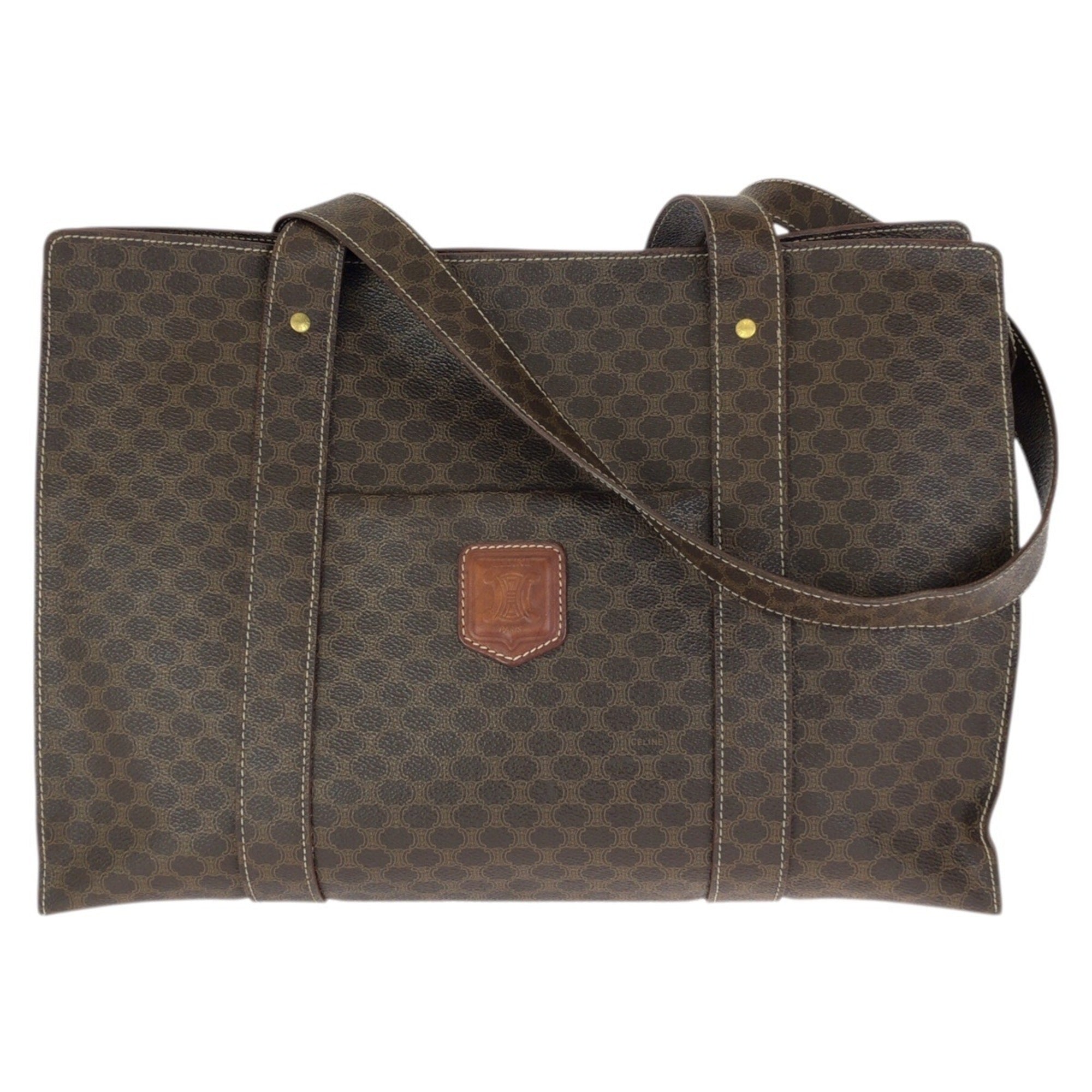 Celine Dark Brown Pvc Shoulder Bag Tote Bag (Pre-Owned)