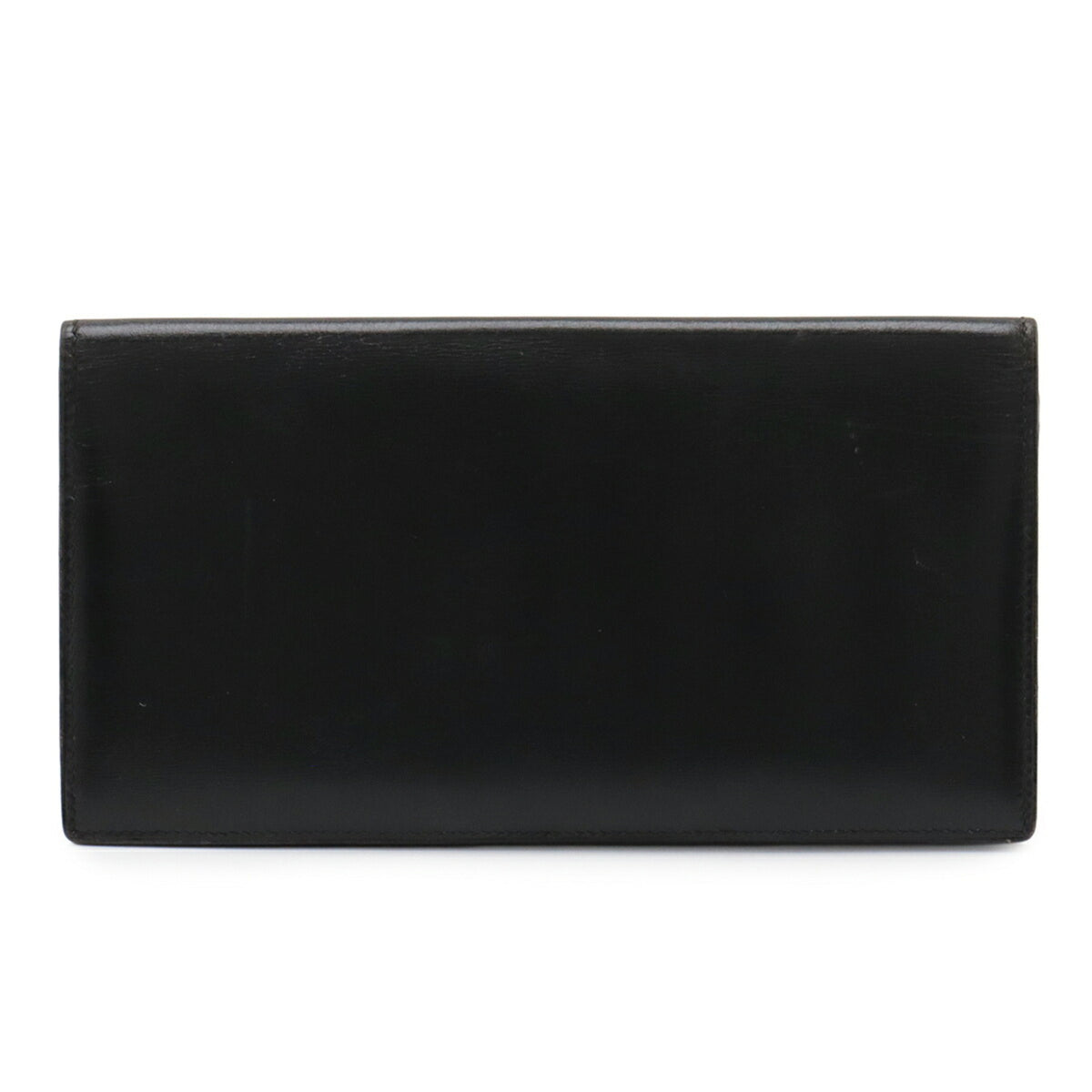 Hermes Osaka Black Box Calf Leather Long Wallet (Bi-Fold) (Pre-Owned)