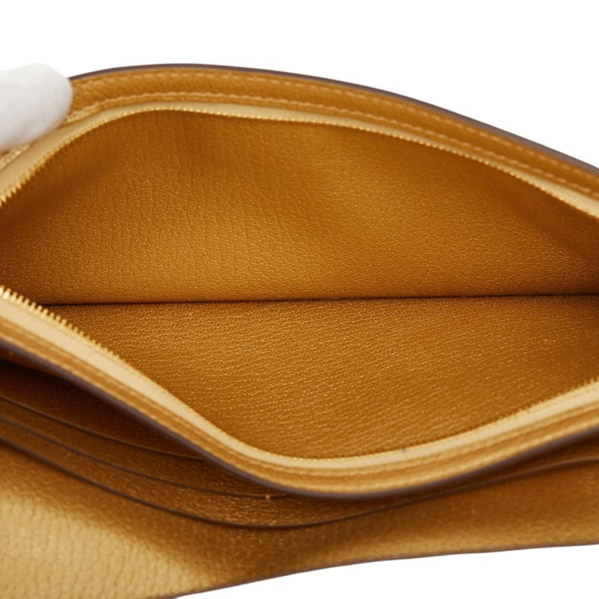 Hermes Gold Chevre Leather Long Wallet (Bi-Fold) (Pre-Owned)
