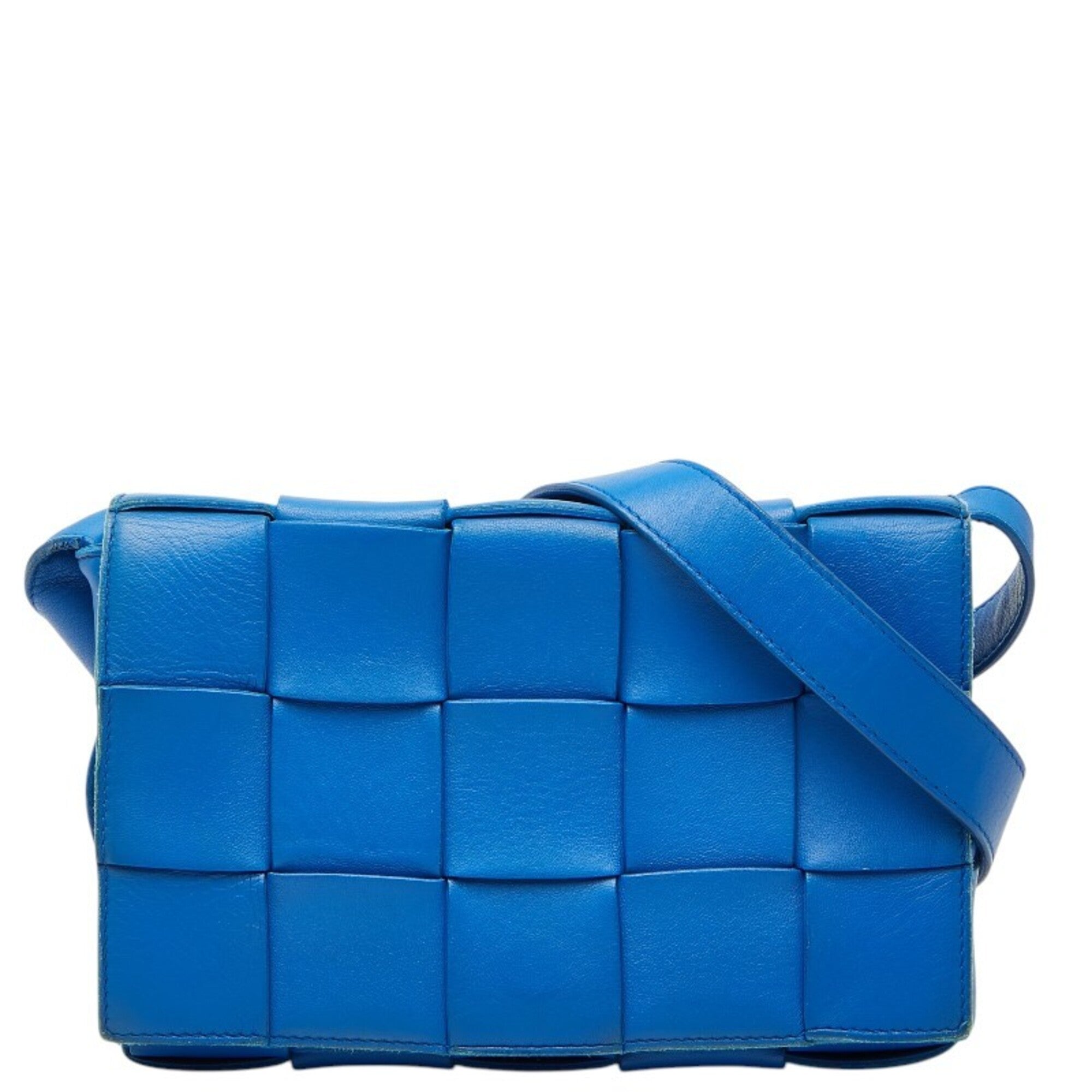 Bottega Veneta Blue Leather Shoulder Bag (Pre-Owned)