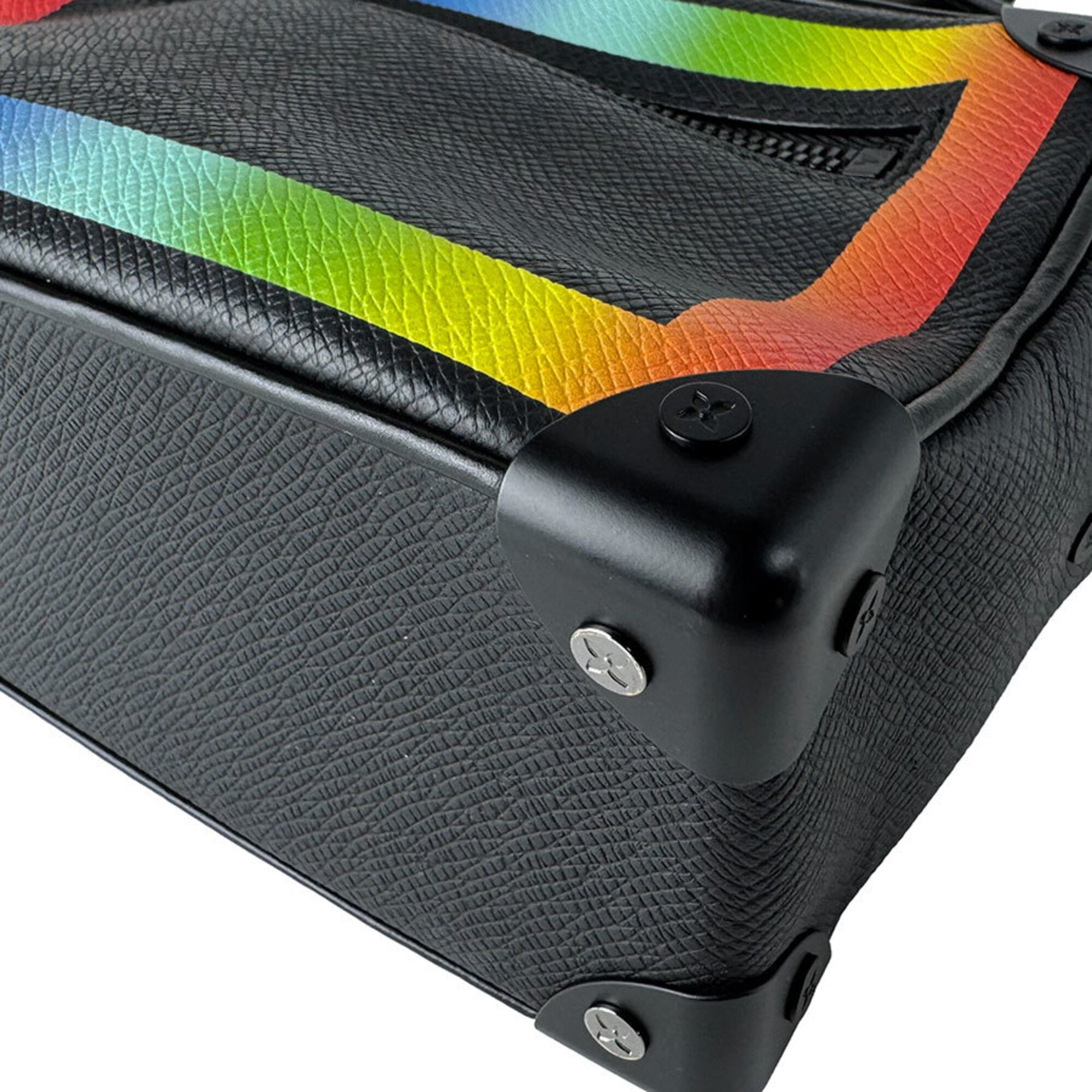 Louis Vuitton Black Multi-Color Taiga Leather Shoulder Bag (Pre-Owned)