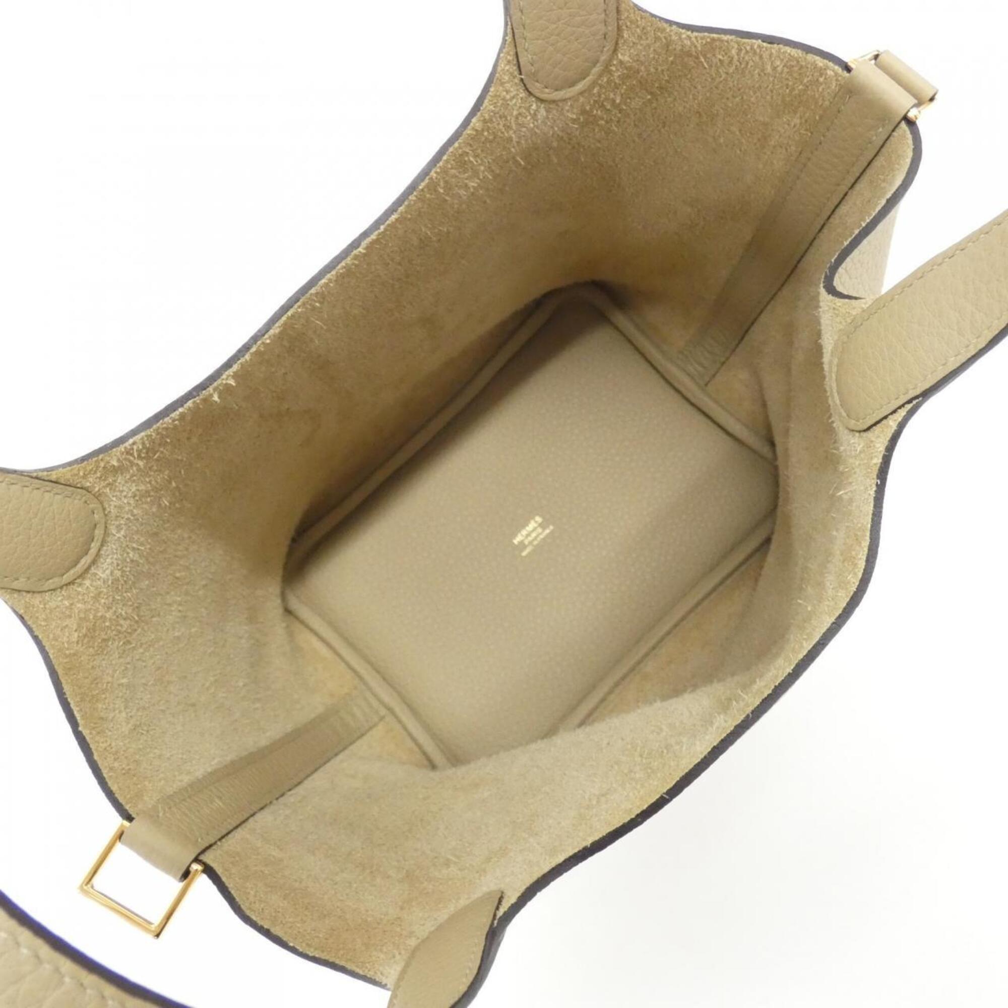 Hermes Picotin Gold Taurillon Clemence Leather Handbag (Pre-Owned)