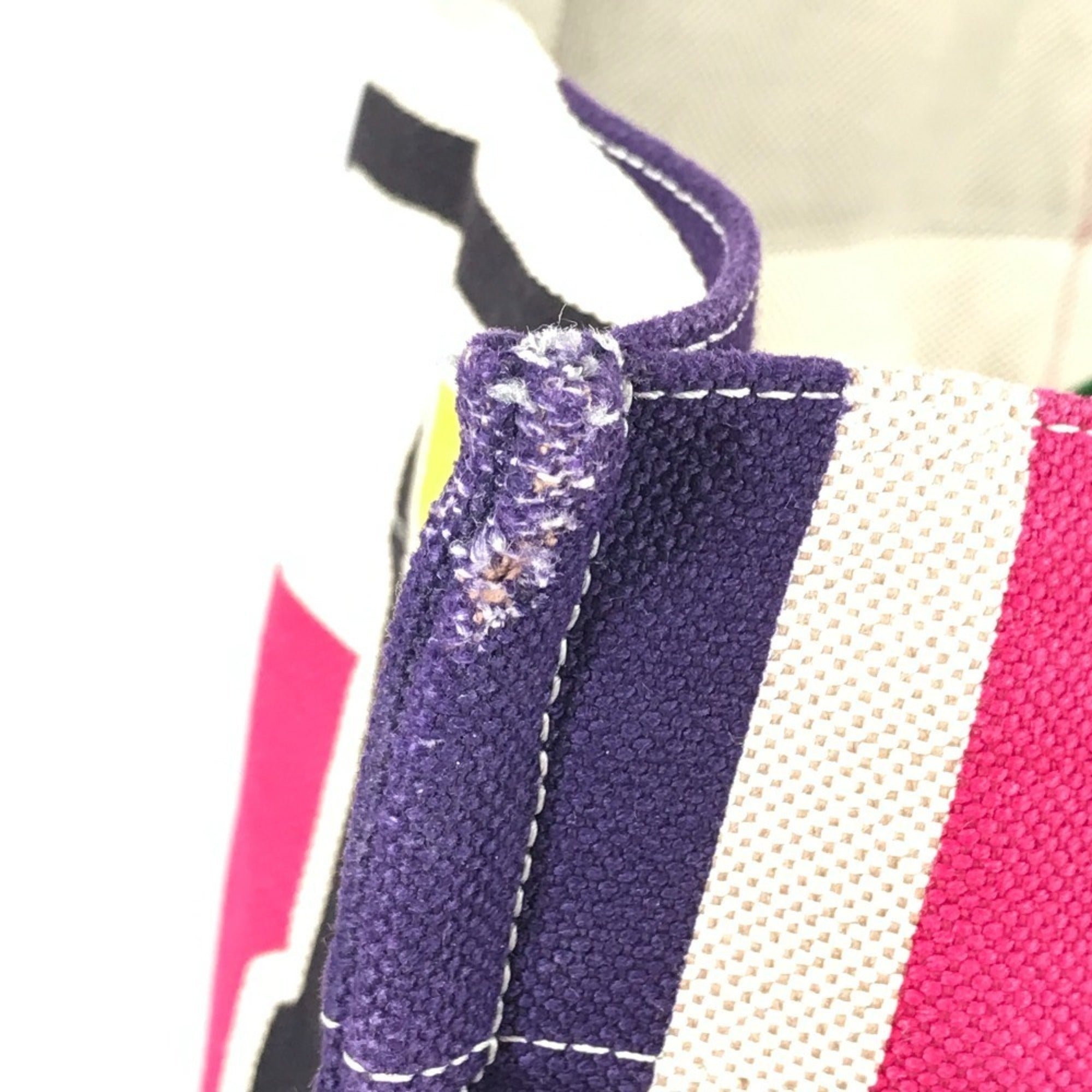 Hermes Multi-Color Cotton Boston Bag Shoulder Bag Tote Bag (Pre-Owned)
