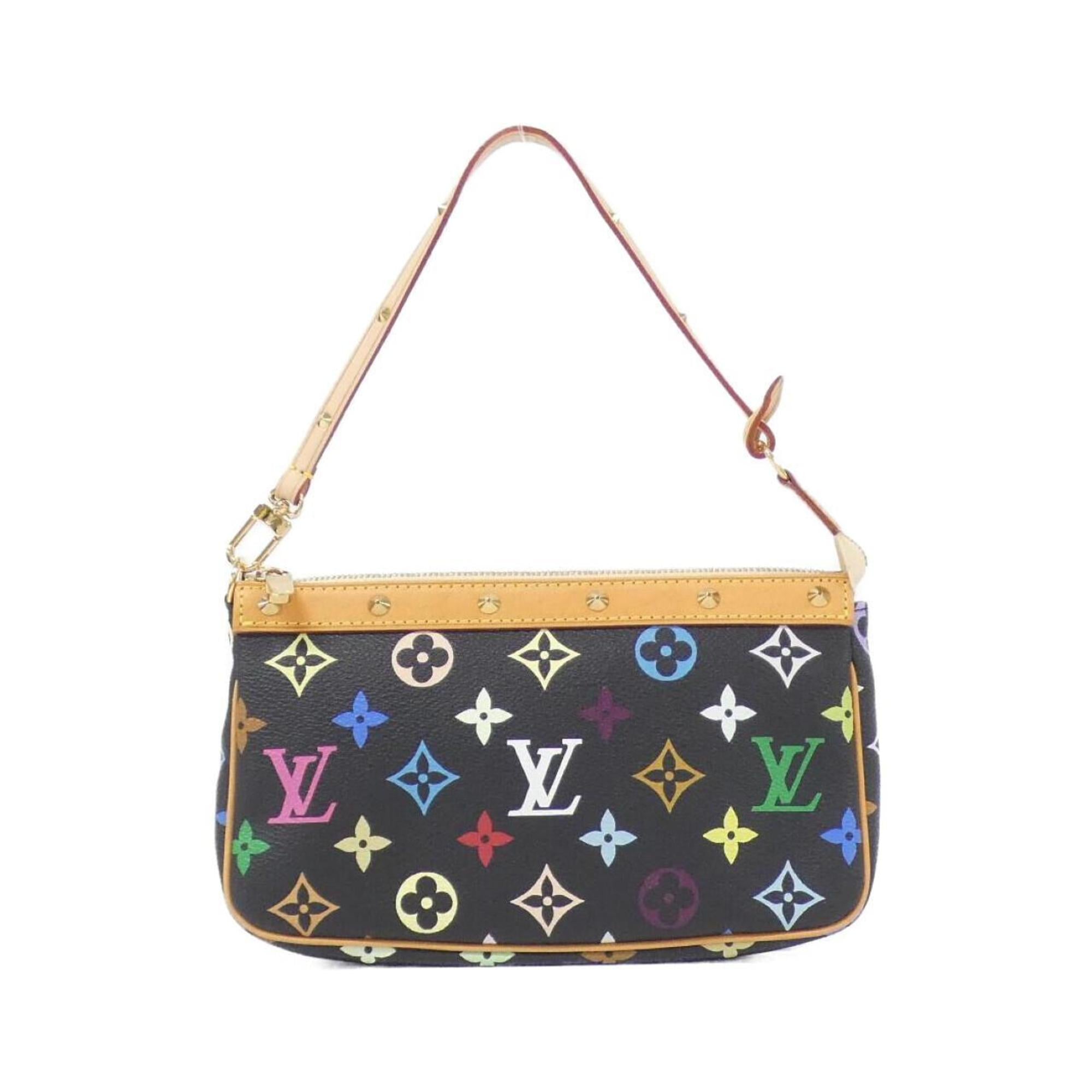 Louis Vuitton Black Coated Canvas Pochette Pouch (Pre-Owned)